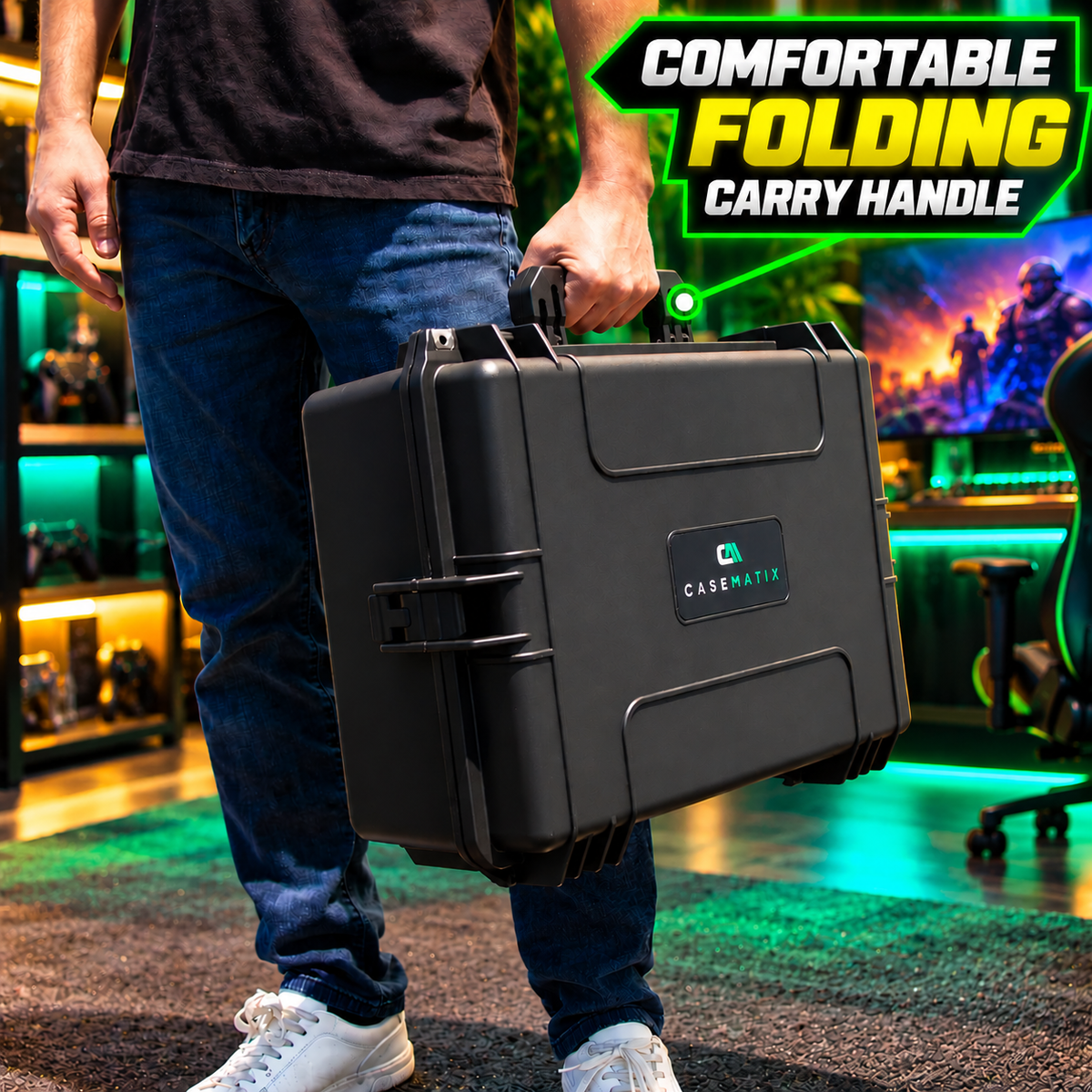 Hard Shell Travel Case Compatible with Xbox Series X Console, Controllers, Headset and Accessories - Waterproof and Crushproof with Foam