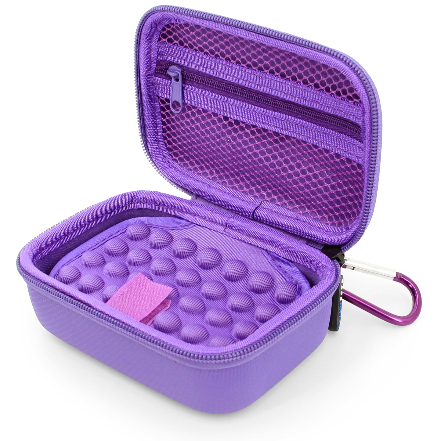 Compact Storage Case Compatible with Moonbird Moonbuddy Guided Meditation and Breathing Device, USB-C Cable and More - Includes Purple Case Only