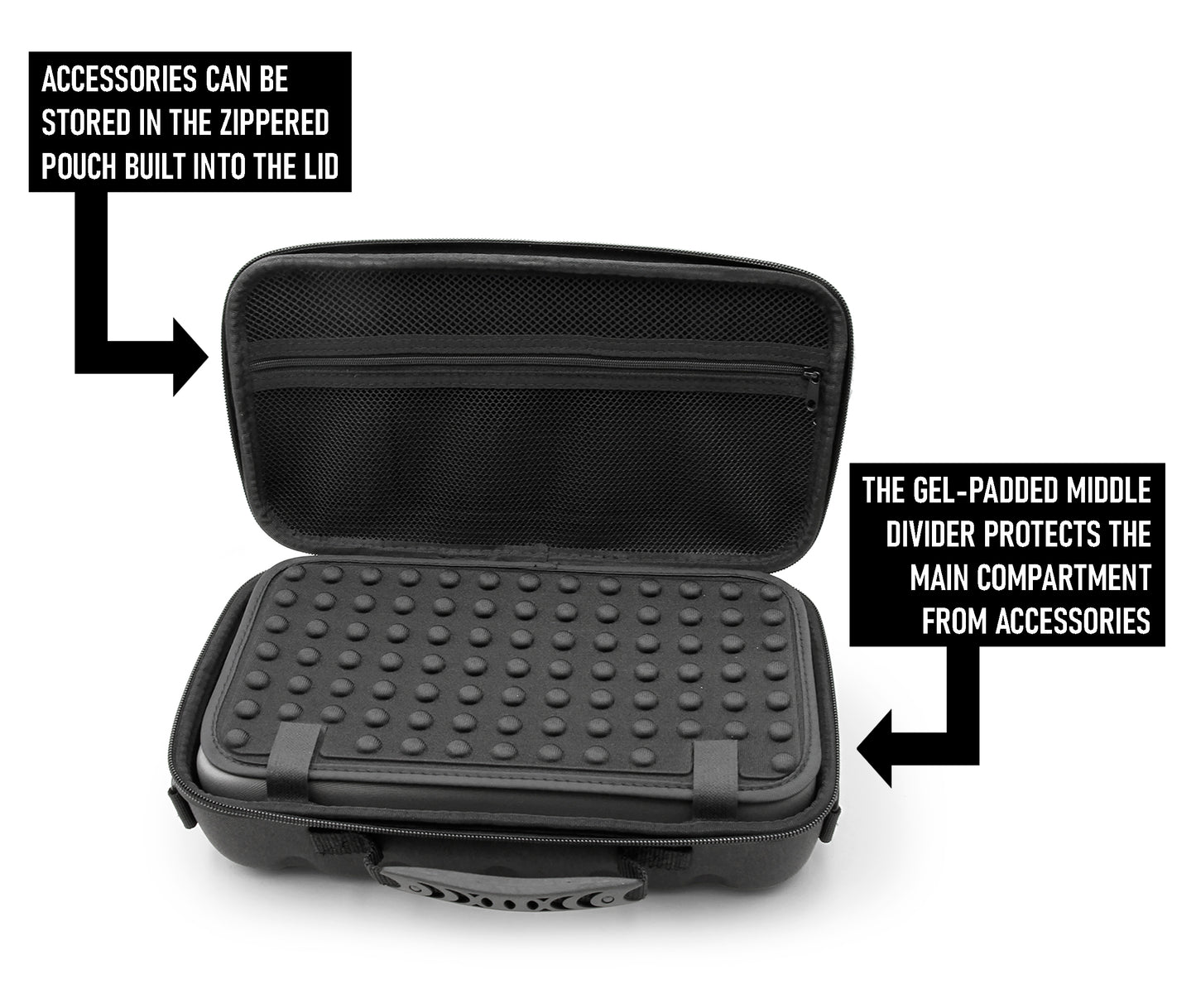 Hair Clipper Case For Barbers Compatible with 14 Metal Andis, Oster, Wahl - Detachable Clipper Blades, Includes Black Carry Case Only