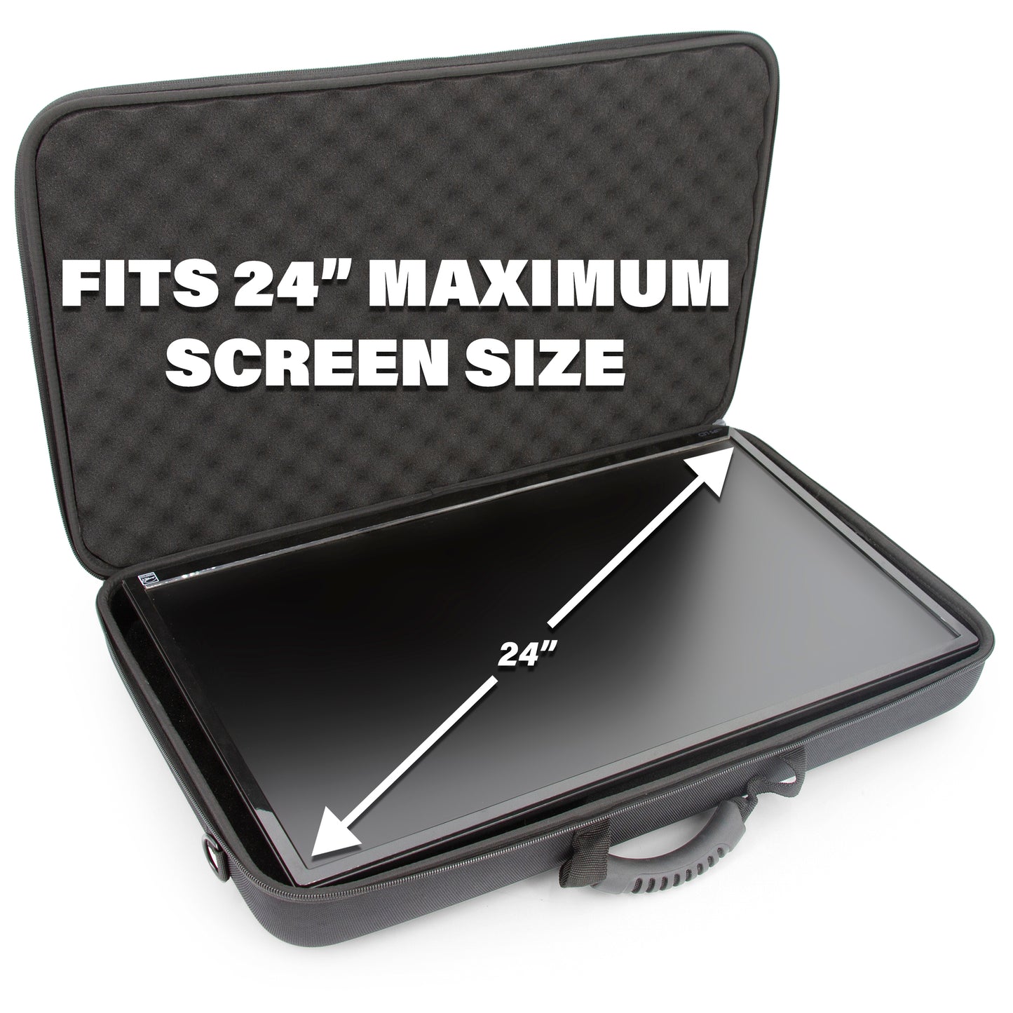 Portable Monitor Case for 15.6" to 24" Gaming Monitors - Hard Shell EVA Screen Cover with Padded Foam Fits Accessories for 15.6-17.3" Screens