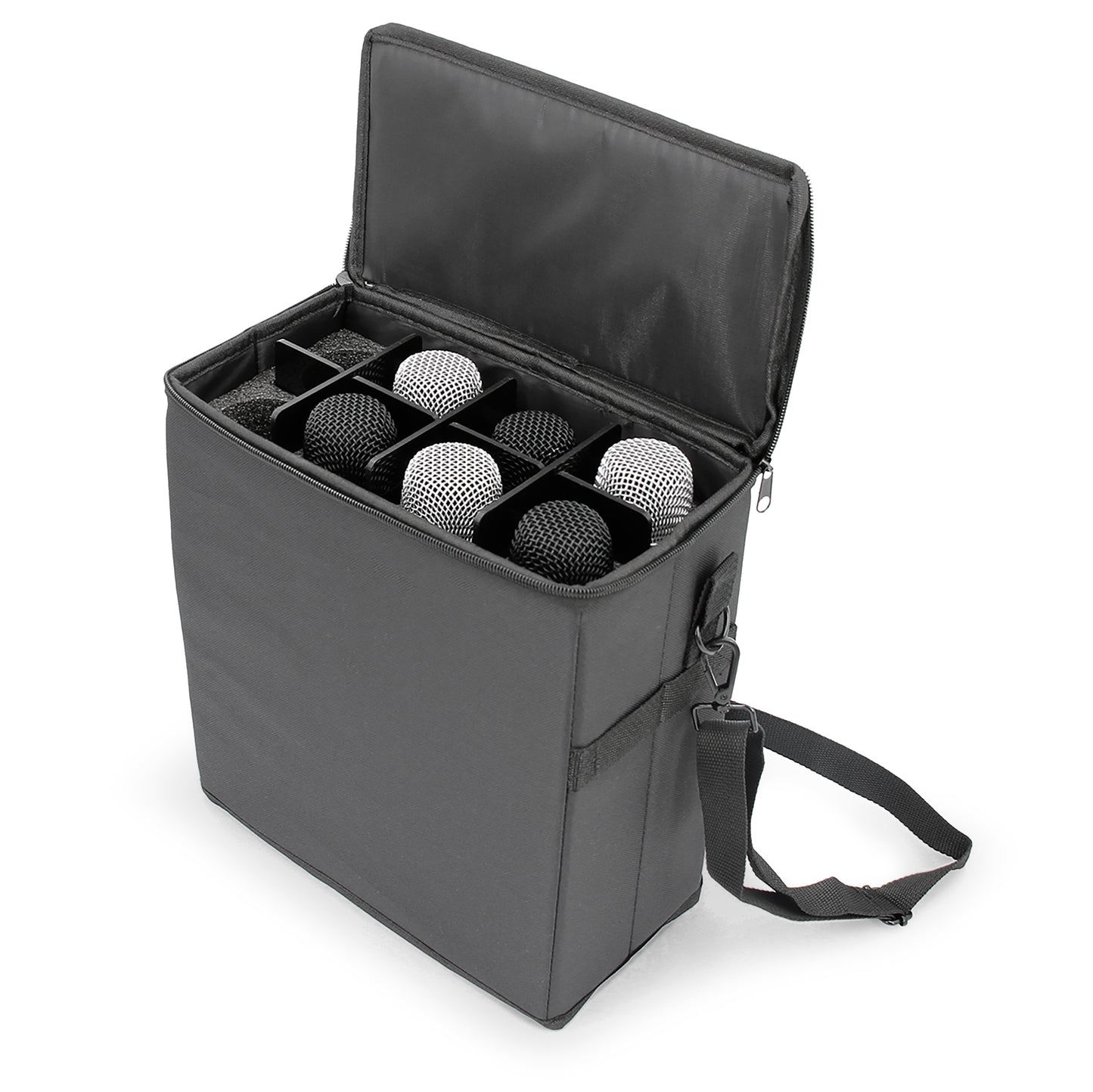 Wireless Microphone Case Compatible with Eight Wireless Mic System Microphones Up To 11" by Sennheiser, Shure and More - Lightweight Mic Bag
