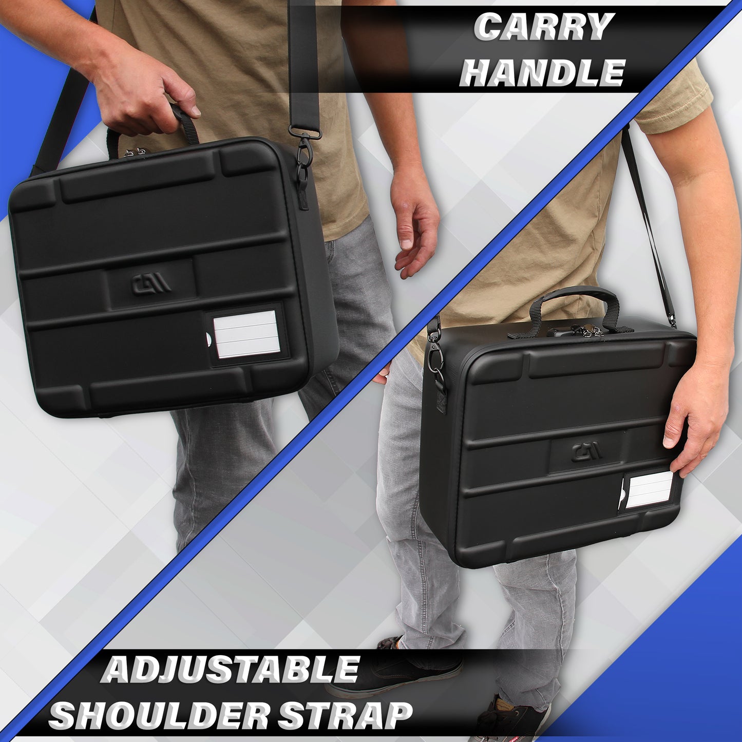 Rock Collection Travel Case with Programmable Lock - 144 Slot Rock Collection Box with Four Trays, Crystal Storage Case with Shoulder Strap