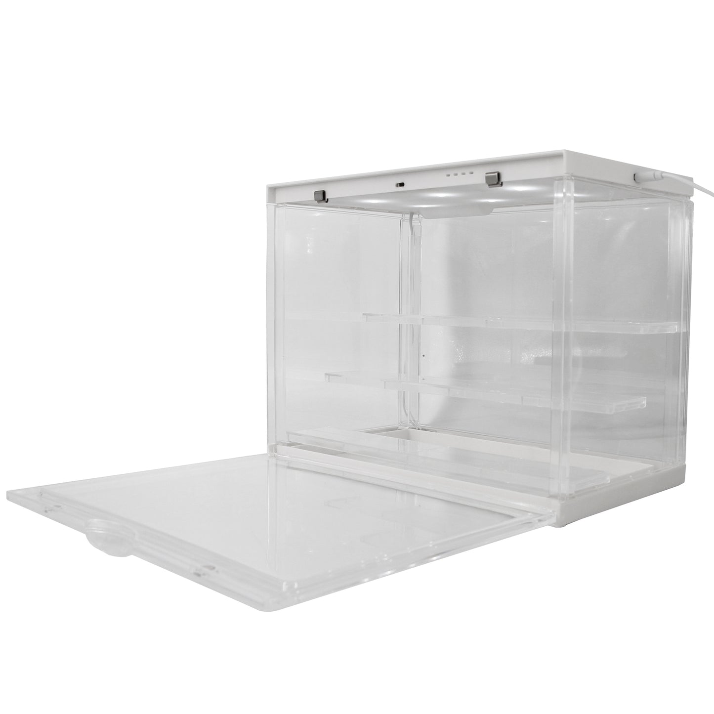 LED Display Case for Miniatures - 3-Tier Clear Acrylic Storage with 20 Grip Pads