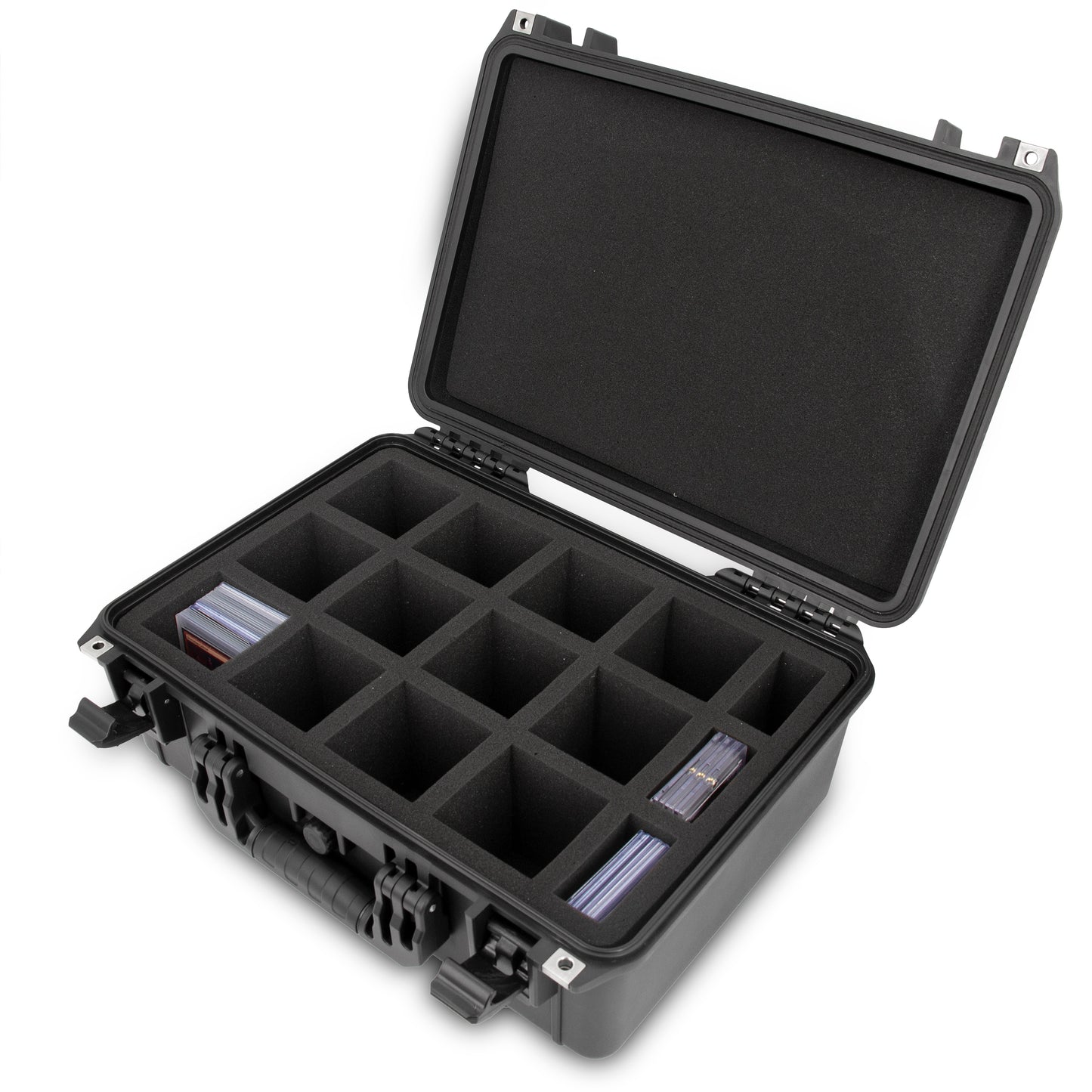 Waterproof Top Loader Card Storage Case for Trading Cards Fits 500 Top Loader Card Holders with Airtight Seal and Precision Cut Dividers
