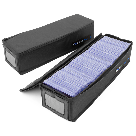 Top Loader Card Storage Case for Trading Cards Fits 200 3" x 4" 35pt Toploaders For Cards with 3 Card Case Dividers and a Collapsible Design