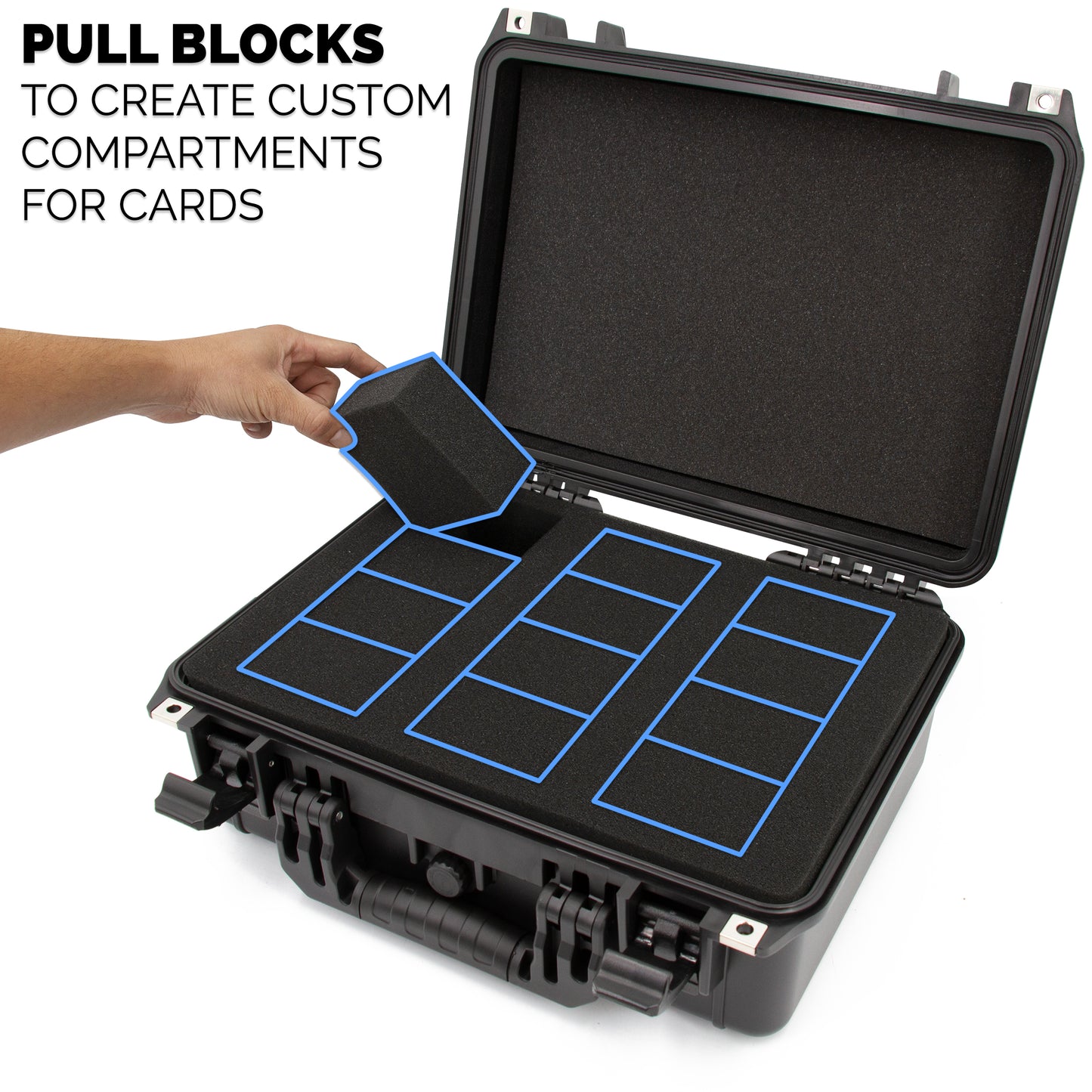 Graded Card Storage Box Fits 90+ BGS PSA Trading Cards TCG, Waterproof Sports Card Case with Three Custom Graded Card Case Compartments