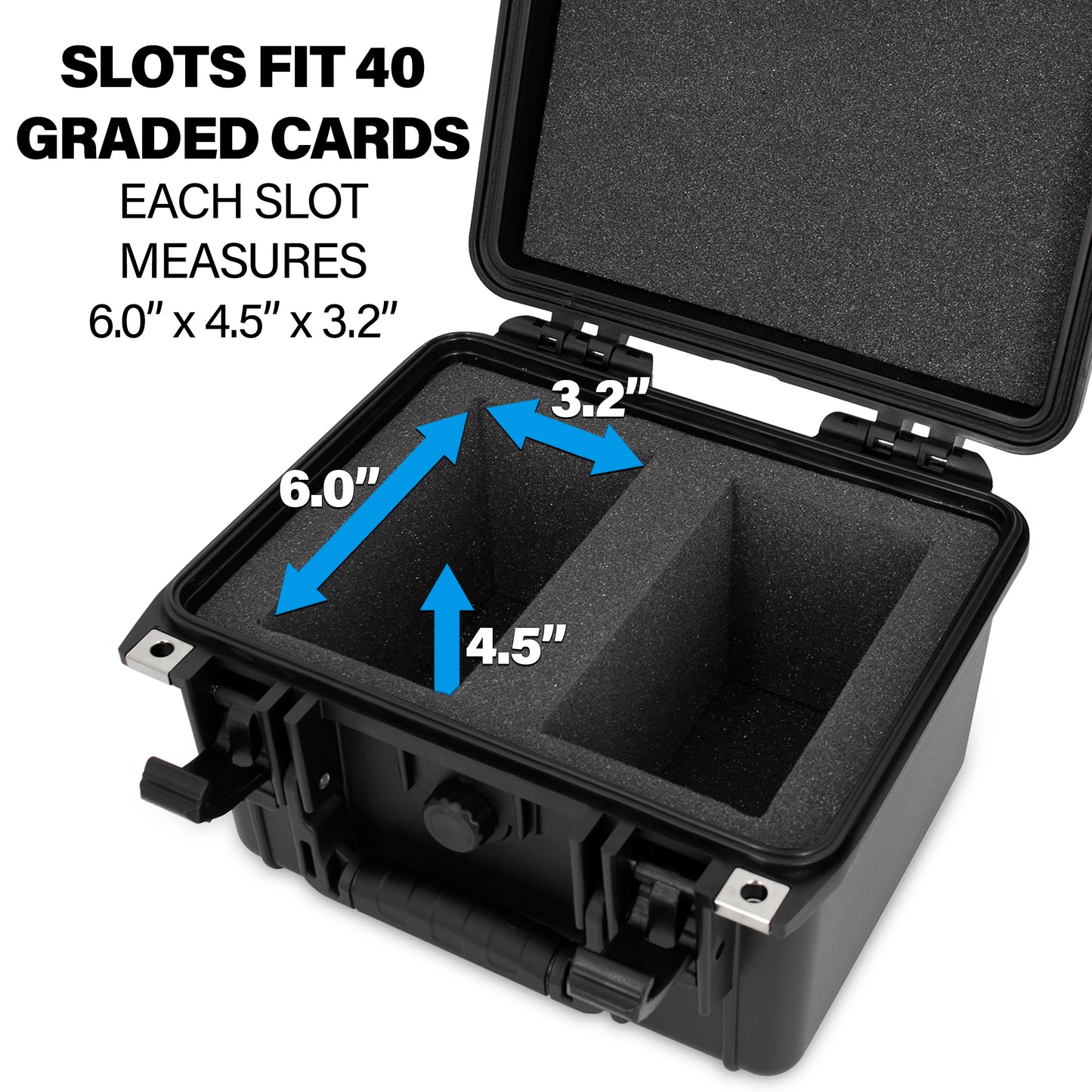Portable Drill Battery Case – Holds 4 Milwaukee M18 Batteries, IPX7 Waterproof, Crushproof Hard Case with 6″x4.5″x3.2″ Precut Foam