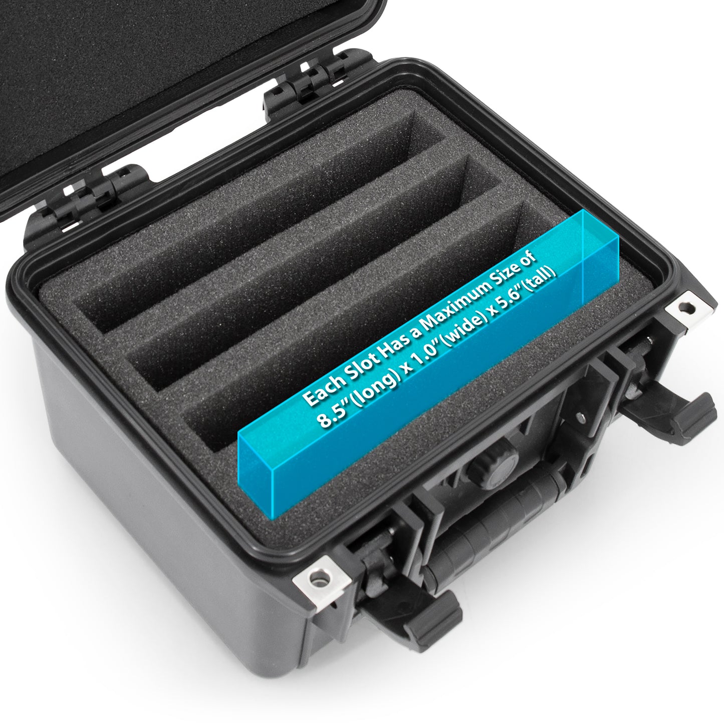 Waterproof 5x7 Photo Case Holds 5x7 Top loaders For Cards and Plastic Sleeves for Postcards - Fits 80 5x7 Cards With Photo Storage Dividers