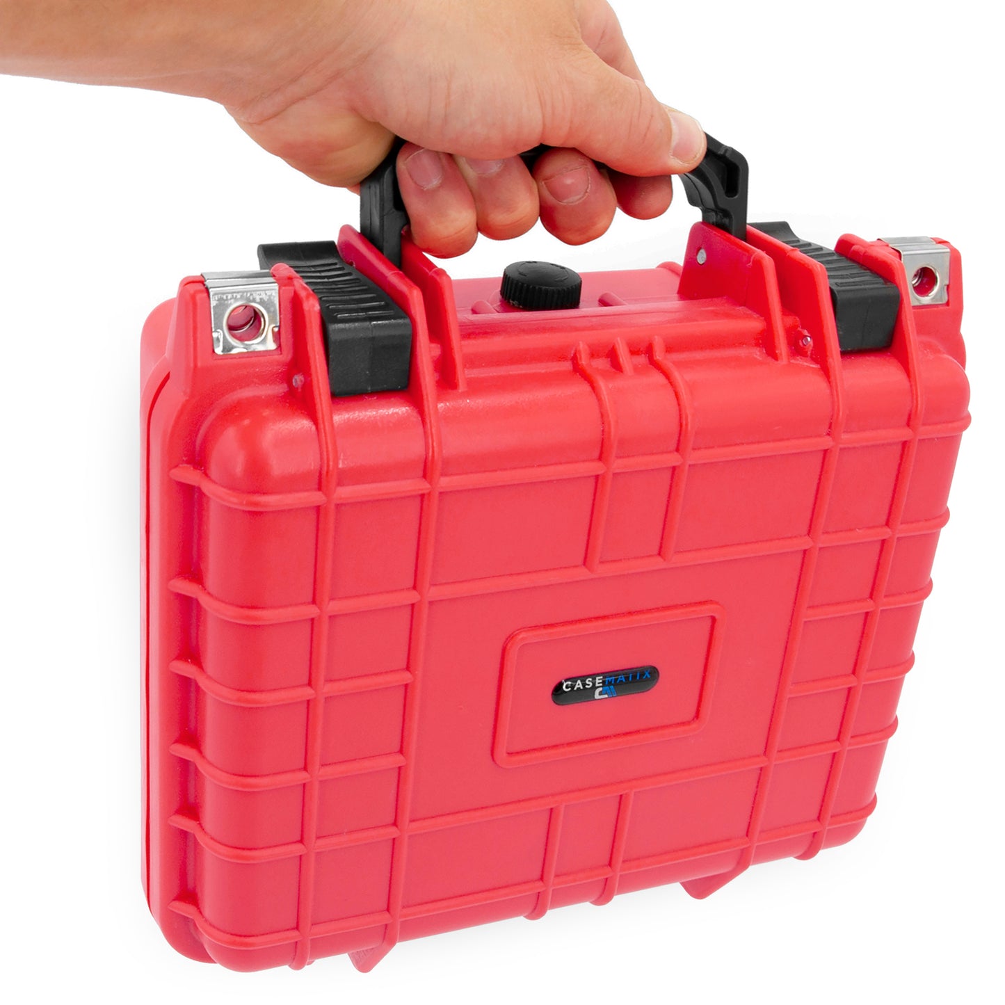 Watch Travel Case With 8 Watch Roll Holders Included - Waterproof Watch Case With Foam Watch Box Display Tray, Fits 24mm to 56mm Faces, Red