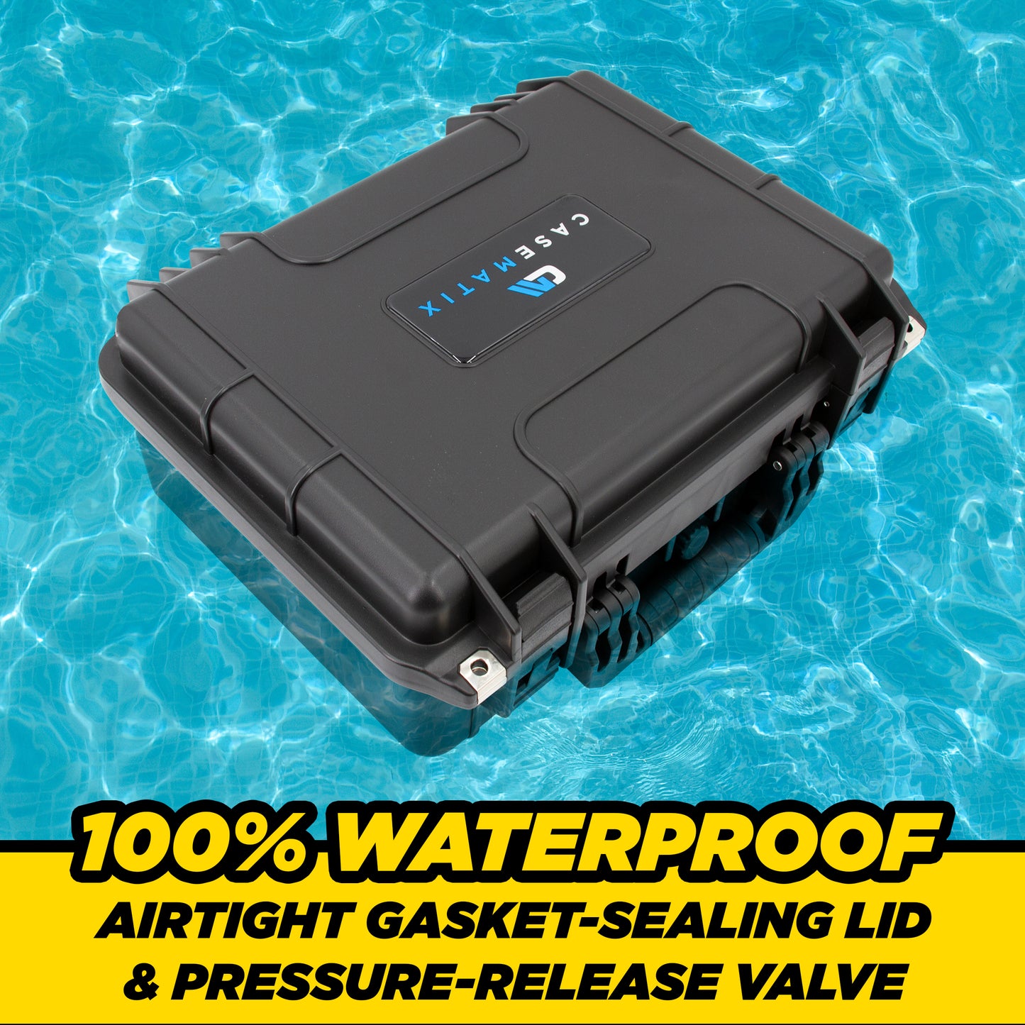TSA Approved 3 Pistol Case - 16" IPX7 Waterproof Handgun Case for 3 Handguns & 9 Magazines with Accessory Storage & Hard Shell