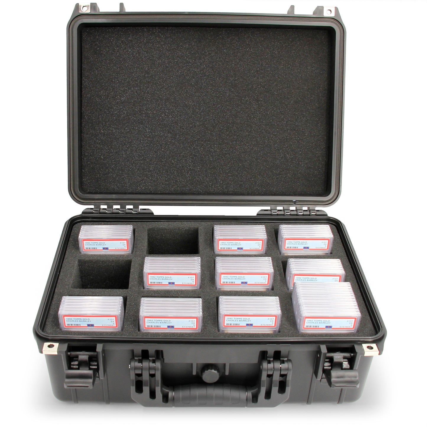 Graded Card Case Compatible with 130 PSA Graded Sports Trading Cards, Waterproof Graded Slab Trading Card Box with 12 Cut Storage Dividers