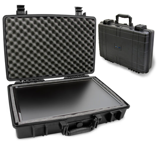 Portable Monitor Case for 15.6" to 17" Gaming Monitors or Laptop Portable Screens with Padded Foam, Includes Waterproof Travel Case Only