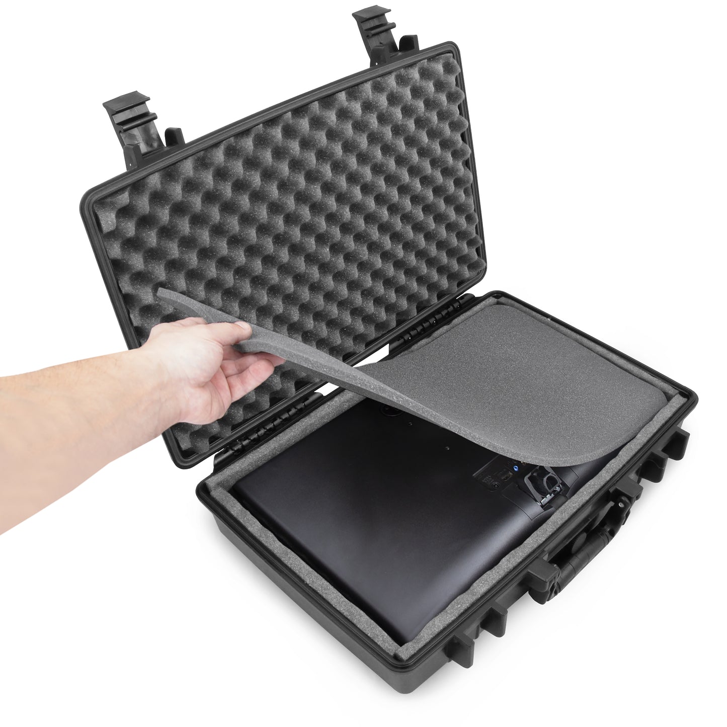 Portable Monitor Case for 15.6" to 17" Gaming Monitors or Laptop Portable Screens with Padded Foam, Includes Waterproof Travel Case Only