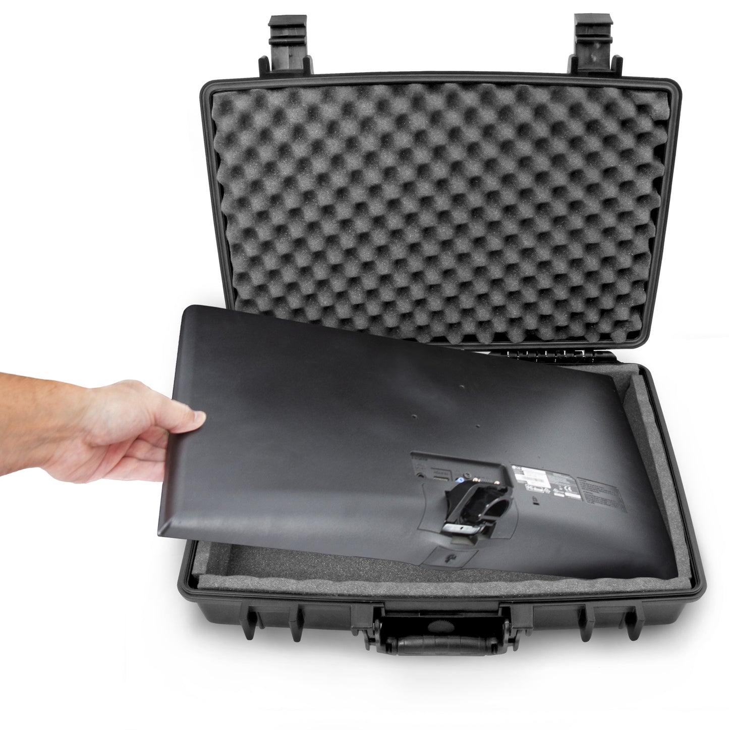 Portable Monitor Case for 15.6" to 17" Gaming Monitors or Laptop Portable Screens with Padded Foam, Includes Waterproof Travel Case Only