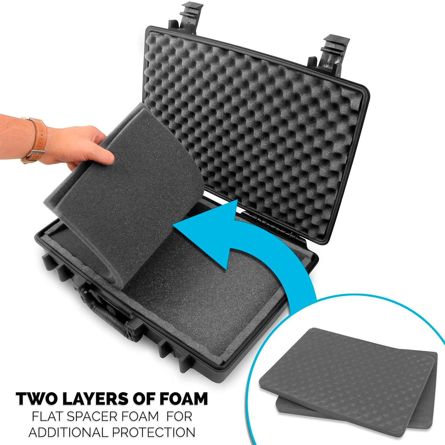 Portable Monitor Case for 15.6" to 17" Gaming Monitors or Laptop Portable Screens with Padded Foam, Includes Waterproof Travel Case Only