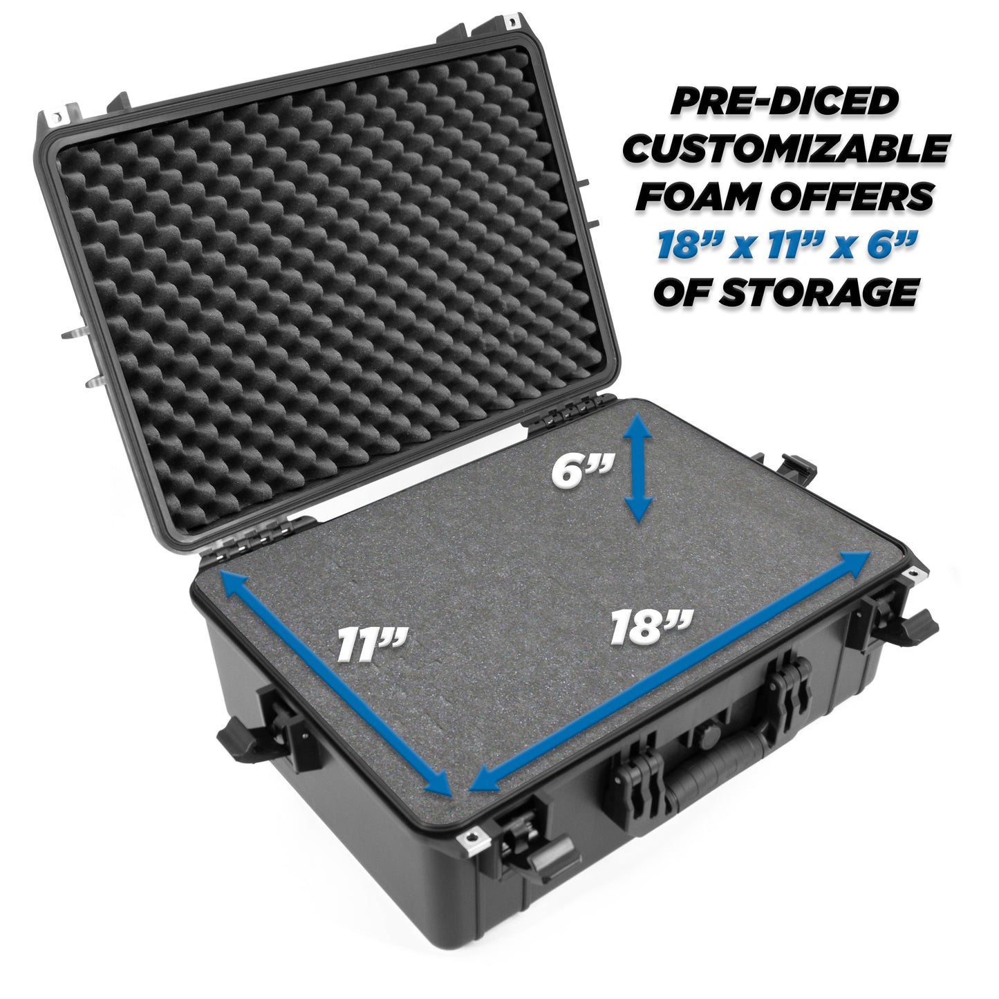 Waterproof Hard Case Compatible with DJI Ronin S Gimbal Stabilizer System - 23" Case with Customizable Diced Foam - Includes Case Only