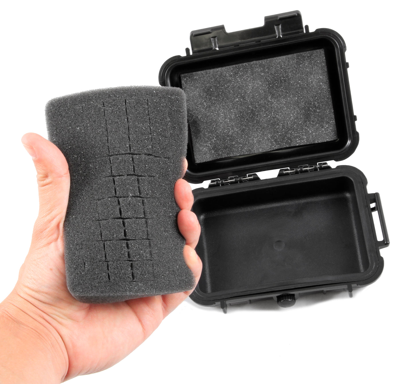 6.25" Waterproof Hard Travel Case with Rubber and Customizable Foam Interior - Fits Accessories up to 4.5" x 2.5" x 1.25"