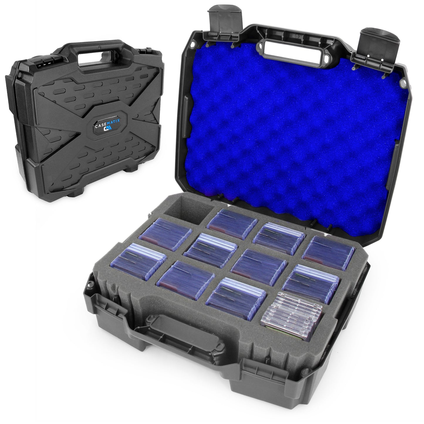 Toploader Card Storage Case for Trading Cards Fits 450 Toploader or 100 One Touch Card Holders, Toploader Storage Box with 12 Compartments