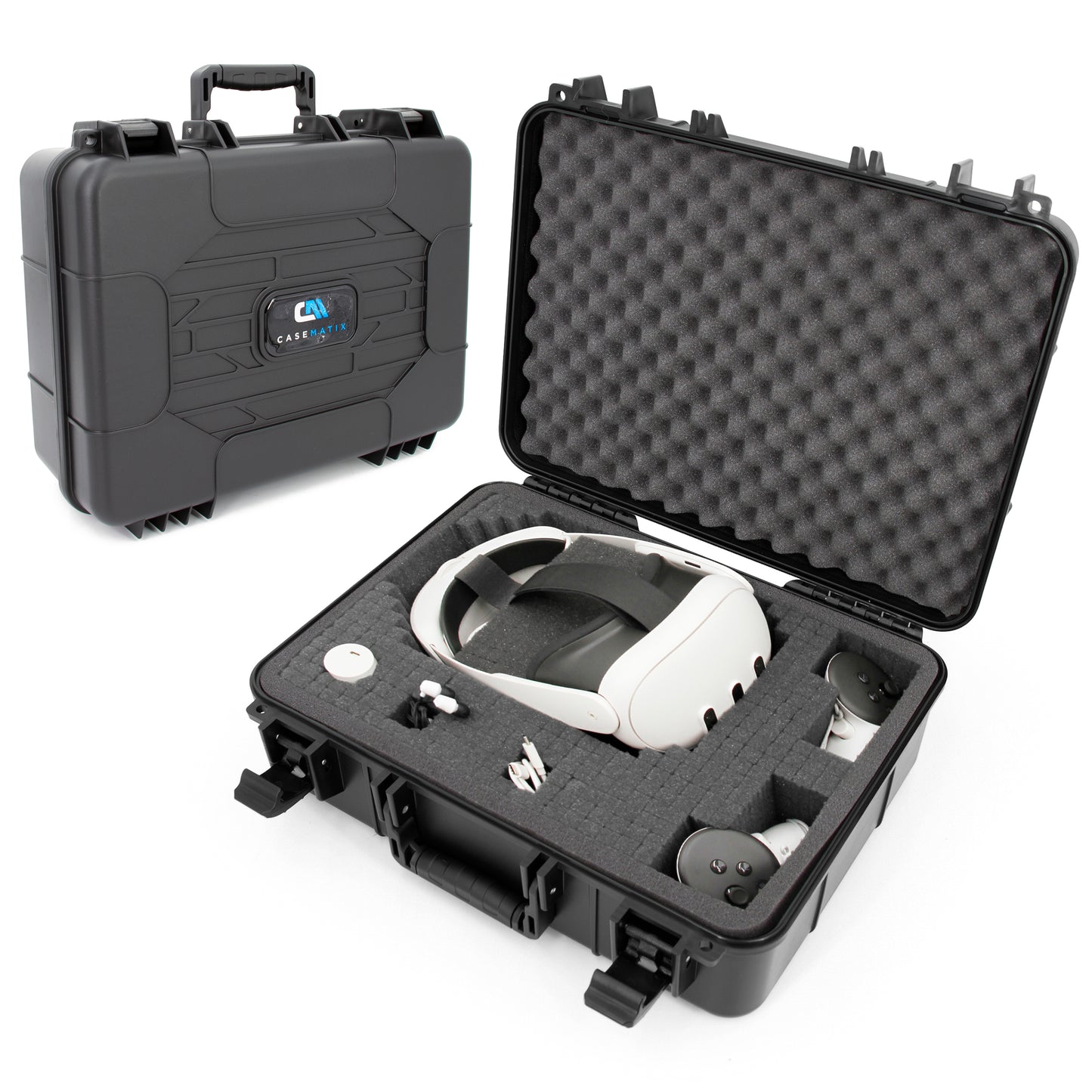 Hard Case Compatible with Meta Quest 3S or Quest 2 with VR Gaming Headset & Accessories - Customizable Foam fits Elite Strap and More