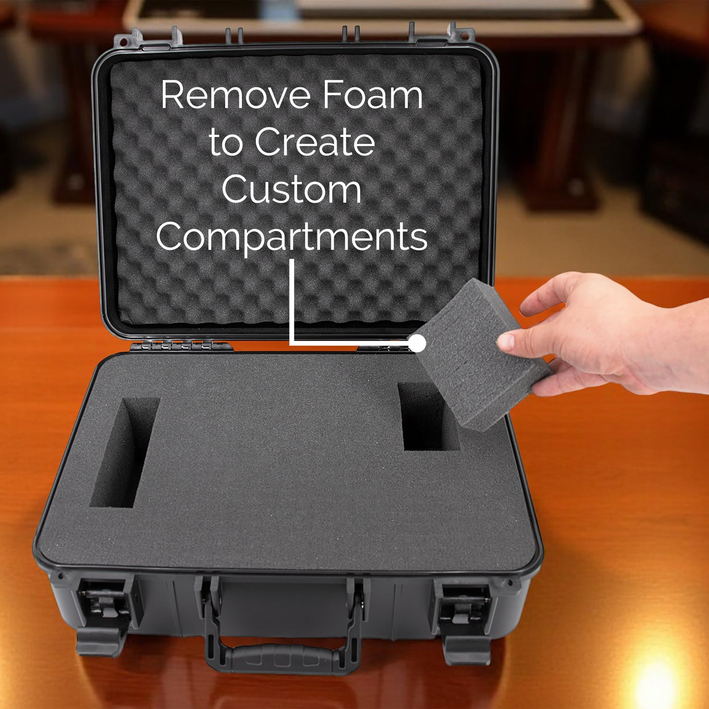 Projector Hard Case with Custom Foam Compatible With Epson VS240, EX3240, VS345, VS340, VS335W, EX7240 Pro, EX5240 – Fits Up to 14.5" x 10.5" x 4.5"