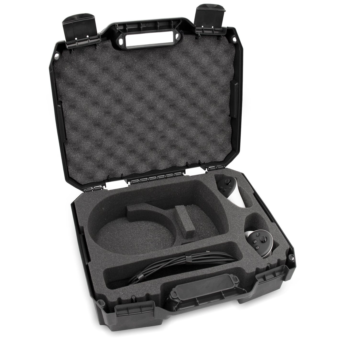 Carry Case Compatible with Meta Quest Pro or Meta Quest 3 with Elite Strap Bundle - Precision Cut Custom Foam Travel Case