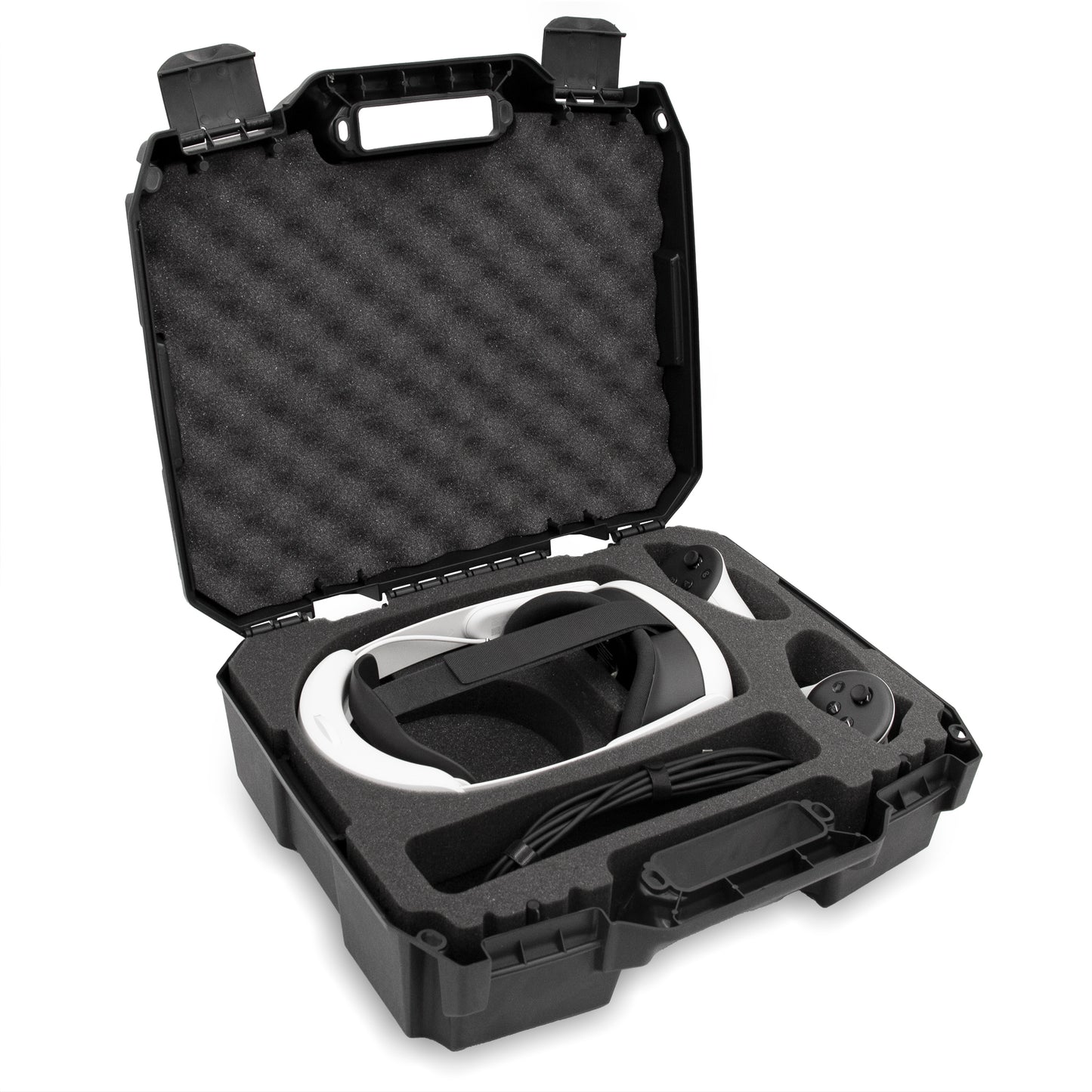 Carry Case Compatible with Meta Quest Pro or Meta Quest 3 with Elite Strap Bundle - Precision Cut Custom Foam Travel Case