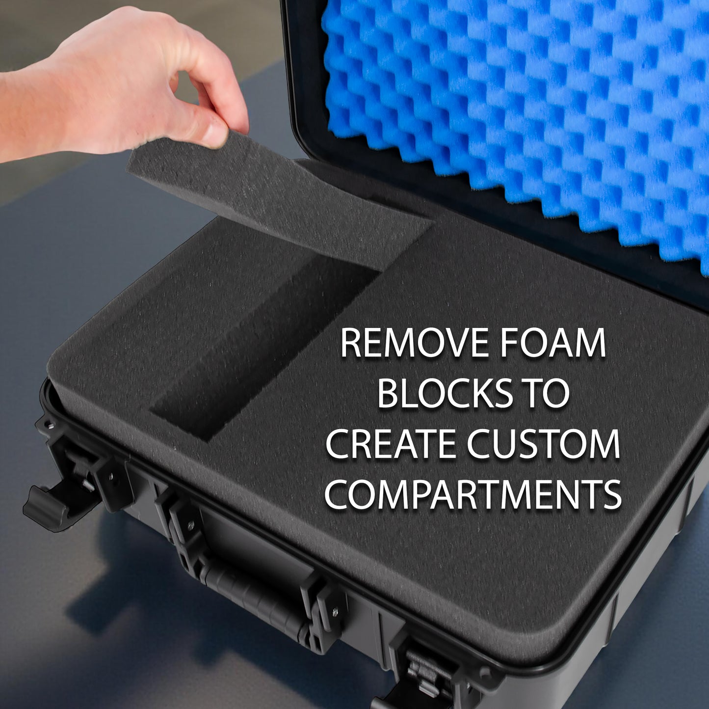 15.6 Inch Hard Laptop Case – Rugged Shockproof Travel Case with Foam Protection Fits 15” Gaming Laptops Up to 14.5 x 10.5, Charger & Accessory Storage