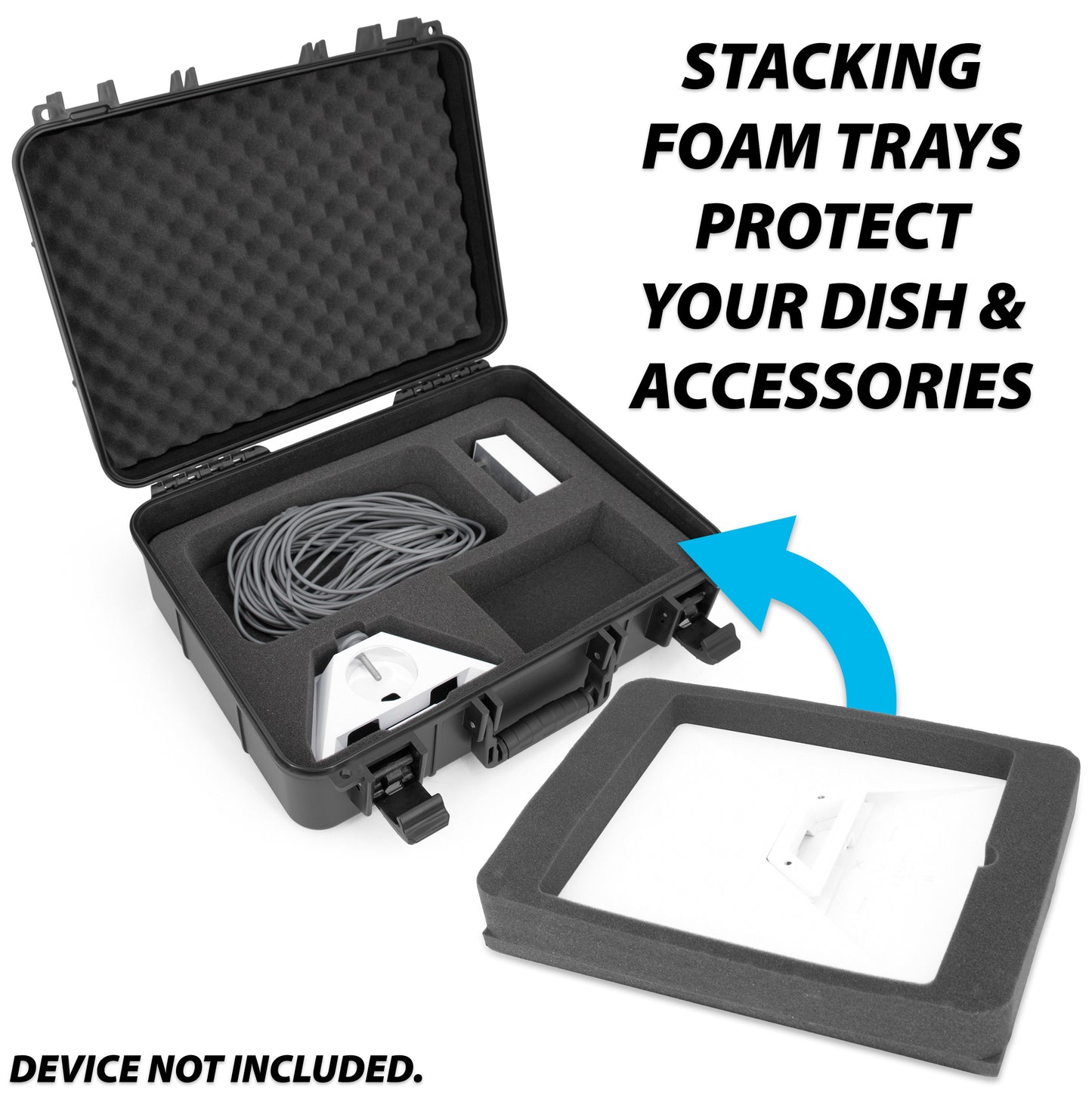 Hard Case for Starlink Mini – Travel Storage for Dish, Mount, Power Supply, Cables & Accessories, Impact-Resistant Shell with Custom Foam & Dual Trays