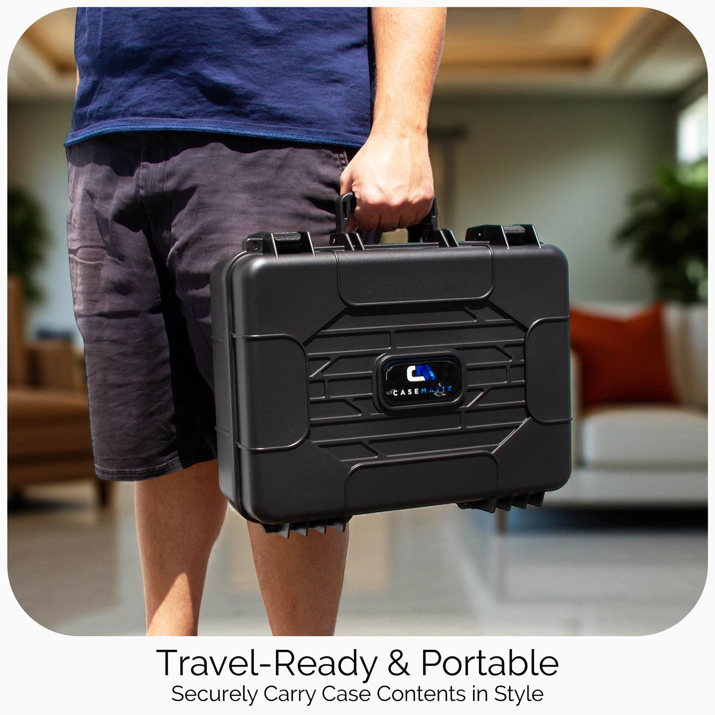 Hard Shell Projector Travel Case – Fits Epson VS250, VS350, VS355 Projectors with HDMI & Remote in Custom Foam Compartments, Case Only