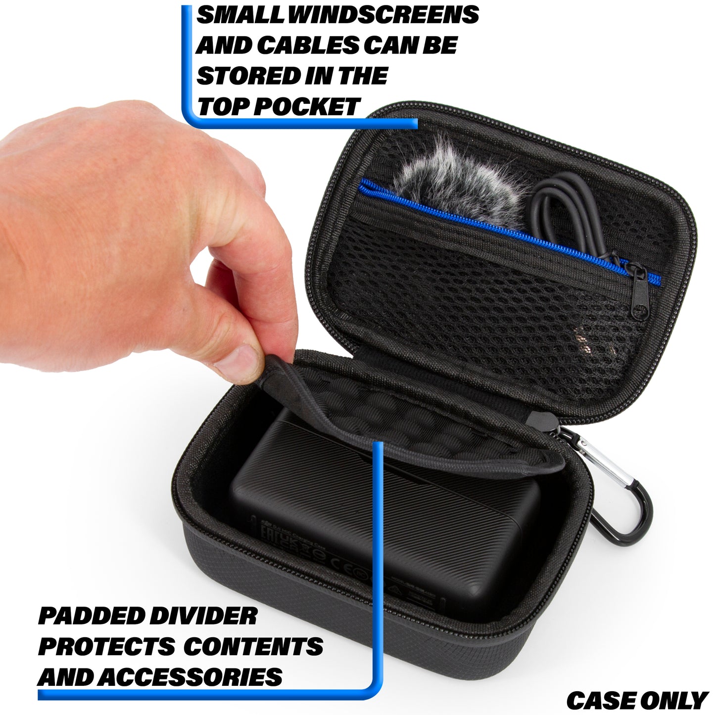 DJI Mic 2 Travel Case - Protective Storage for Wireless Lavalier Microphone Kit & Charging Case