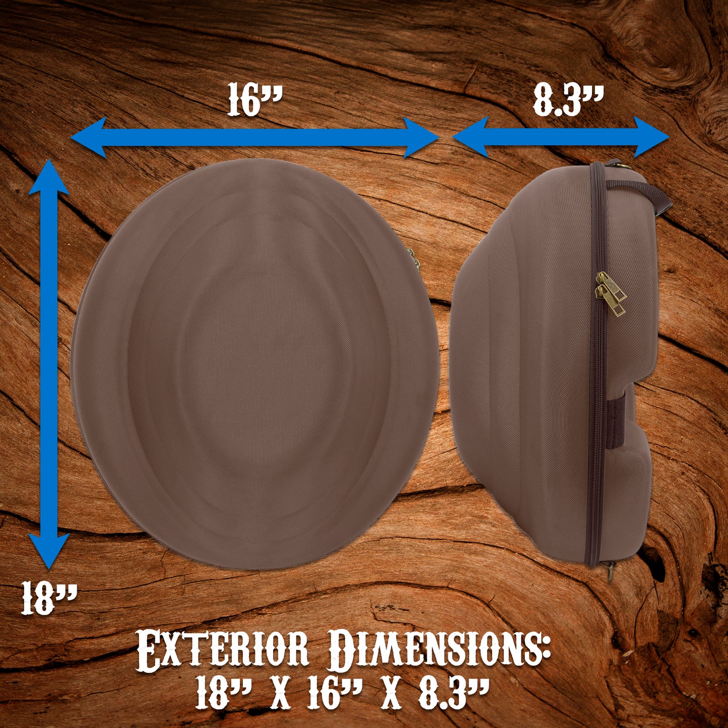 Cowboy Hat Box Cowboy Hat Storage for Brims Up To 4.75" - Hard Shell Hat Case with Adjustable Carry Strap and ID Slot - 4 Color Options