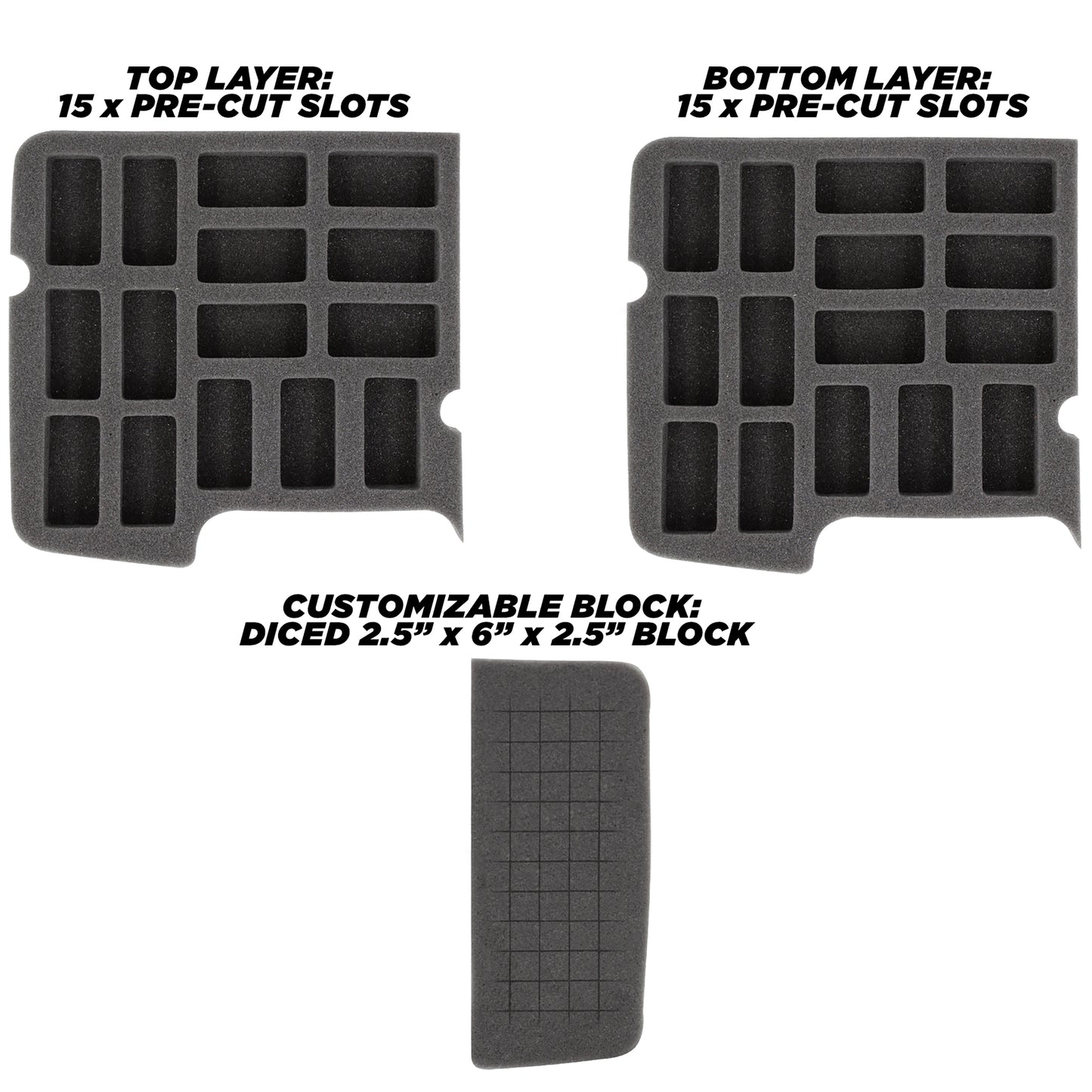 Rock Collection Travel Case - 30 Slot Rock Collection Box with Two Pre-Cut Foam Trays, Protective Crystal Storage Travel Case with Customizable Foam Section!