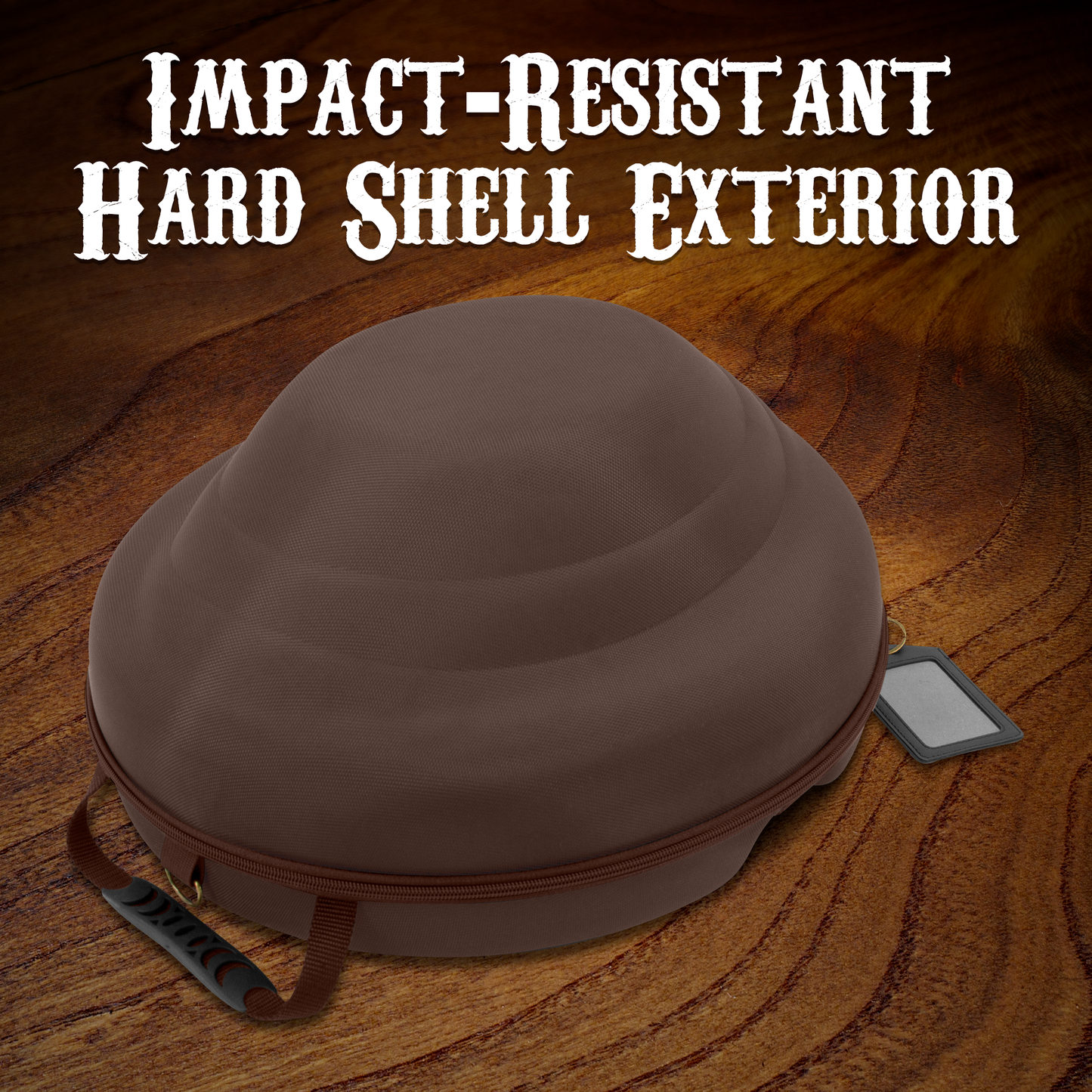 Cowboy Hat Box Cowboy Hat Storage for Brims Up To 4.75" - Hard Shell Hat Case with Adjustable Carry Strap and ID Slot - 4 Color Options
