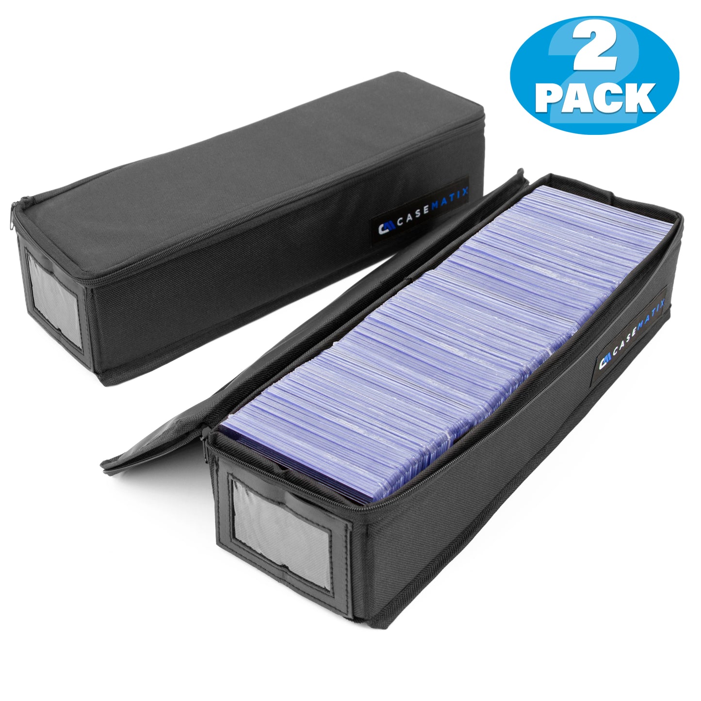 Top Loader Card Storage Case for Trading Cards Fits 200 3" x 4" 35pt Toploaders For Cards with 3 Card Case Dividers and a Collapsible Design