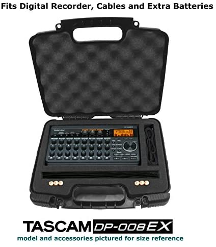 Recorder Hard Case Compatible with Tascam DP-008EX, DP-006 Digital Pocket Studio Multi Track Recorders, Adapter, Cables & Charger