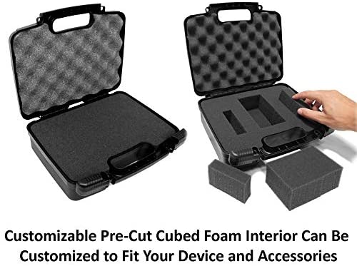 Audio Mic Case Compatible with Audio-Technica ATR2500x/AT2020/AT2035 Microphones - Tri-Layer Customizable Foam Protection with Padlock Rings