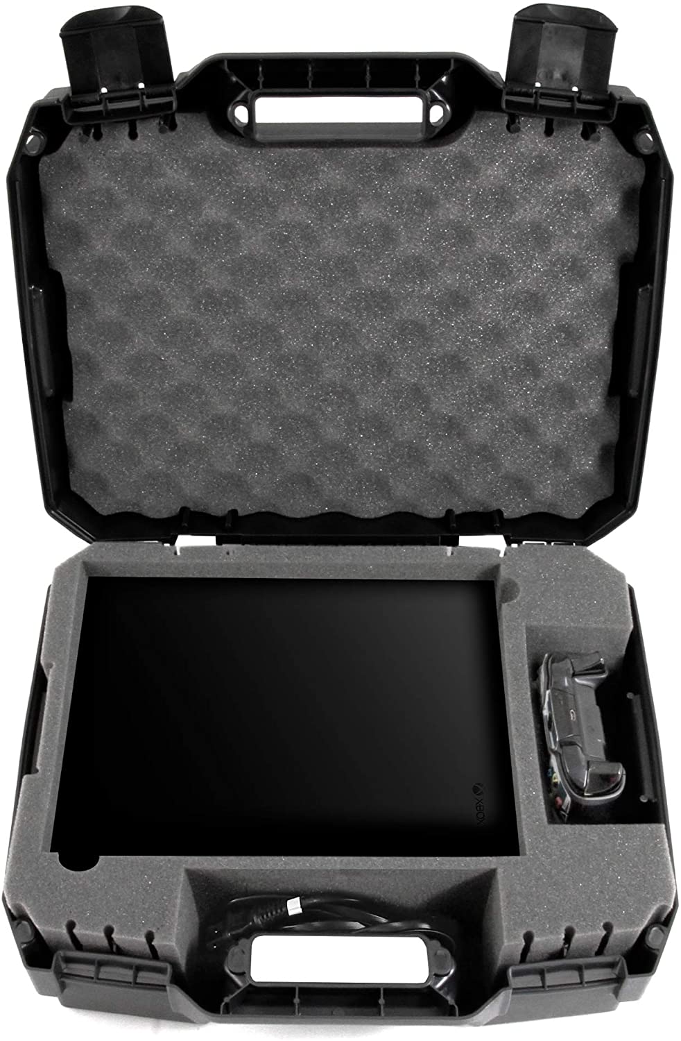 Hard Shell Carrying Case Compatible with Xbox One X Gaming Console, Controller & Accessories - Custom Case Only