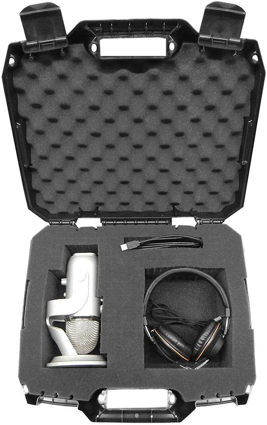 USB Microphone Hard Case Compatible with HyperX QuadCast/Blue Yeti X/Razer Seiren X - Hard Shell Protection with Tri-Layer Customizable Foam