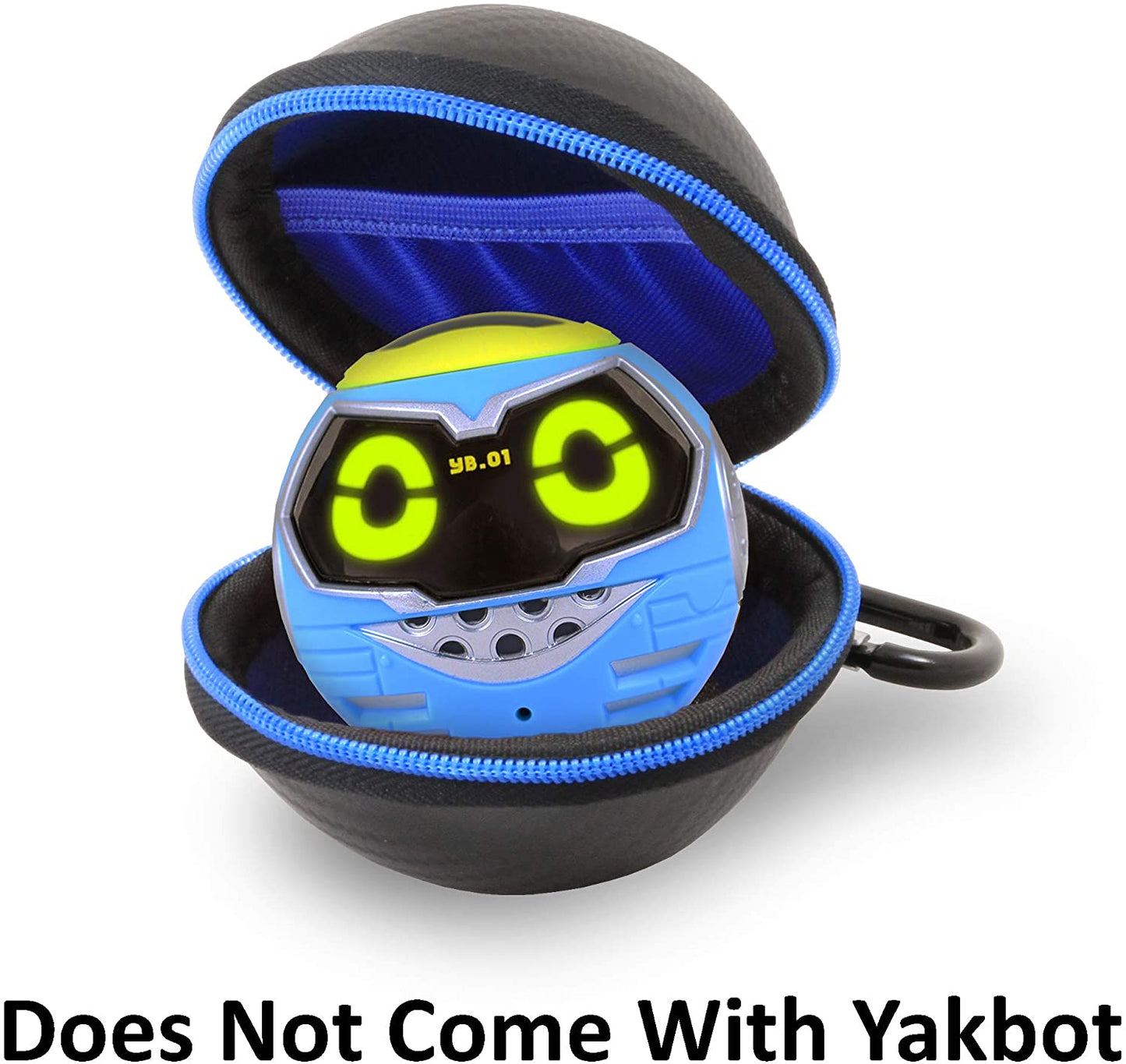 Electronics Toy Carry Case Compatible with Really RAD Robots Yakbot - Water Resistant Protection with Blue Interior & Carabiner Clip