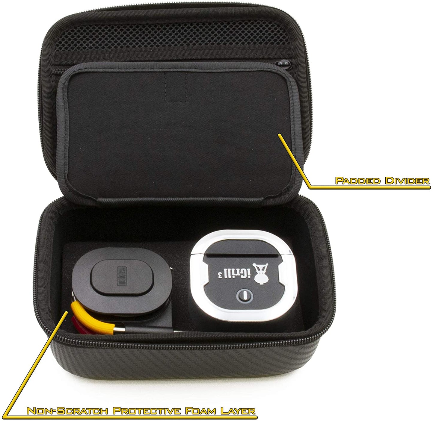 Instant Thermometer Case Compatible with Weber iGrill Mini, iGrill 2, iGrill 3 and more with Probe Storage and Accessories - EVA Case Only