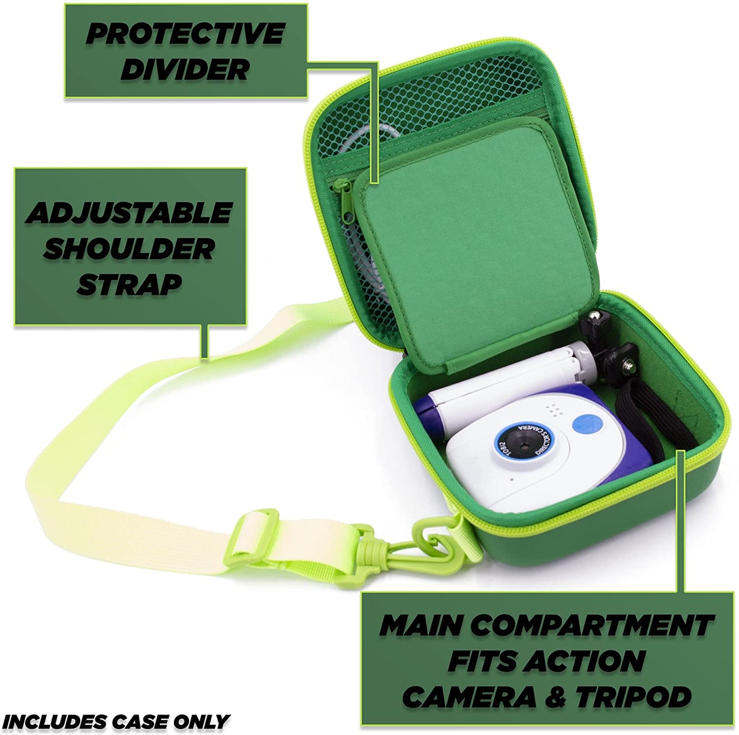 Video Camera Travel Case Compatible with Little Tikes Tobi 2 Director's Camera, Tripod and Charging Cable - Camera Case - Case Only