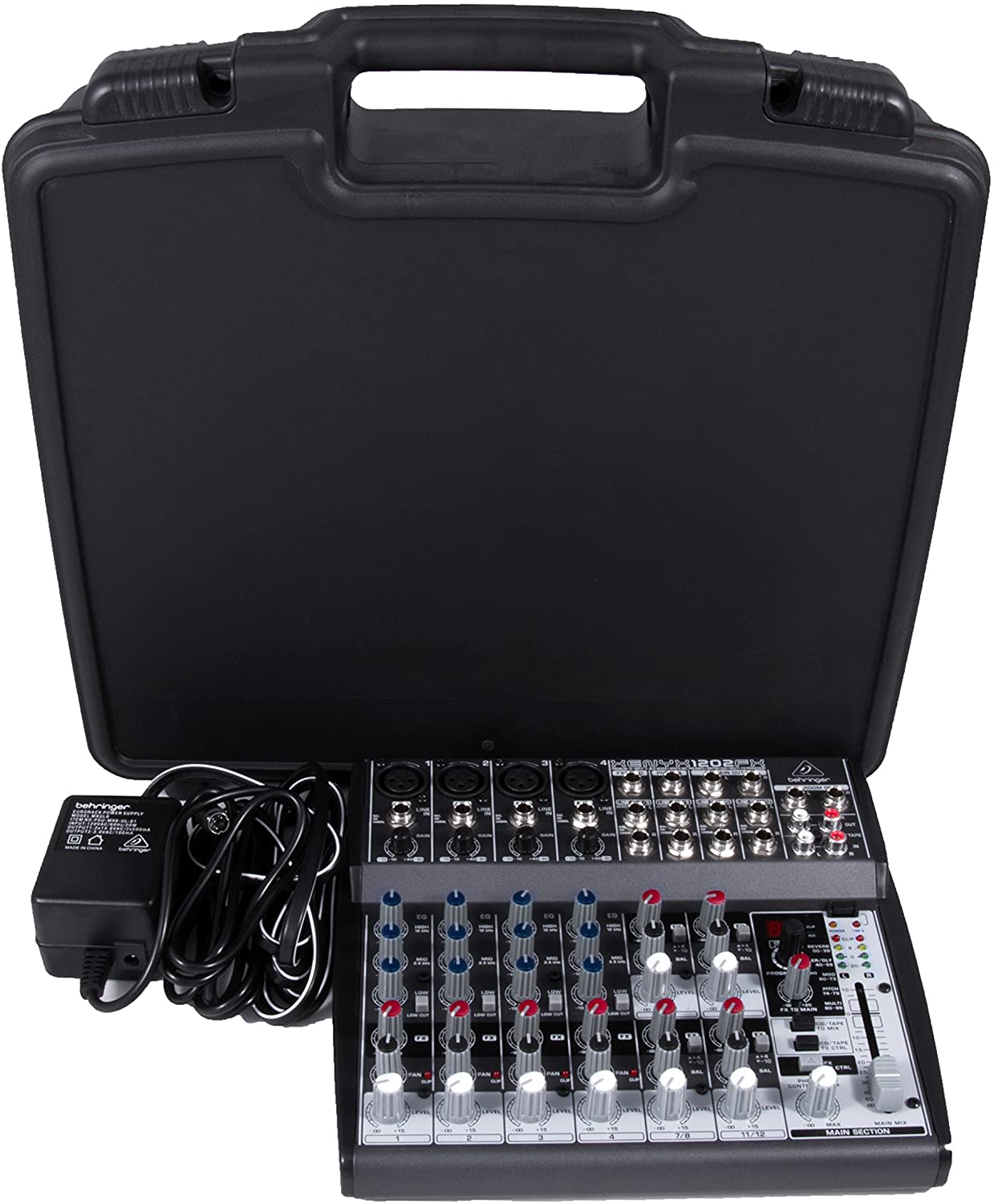 Custom Case Designed just For Behringer XENYX 1202FX Analog Mixer and 1202 power Supply - Protective Padded Foam Compartment and Hard Shell