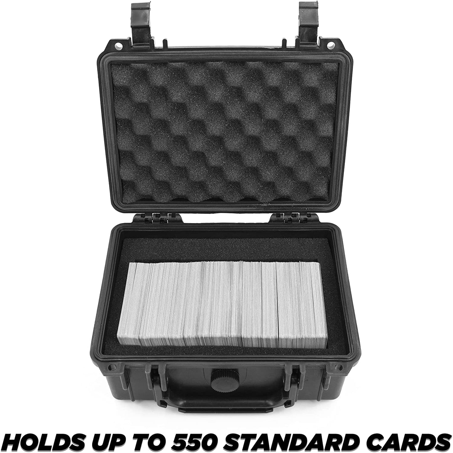 Waterproof Trading Card Case for 550 Cards - Trading Card Box with Foam Interior Compatible with Magic The Gathering, Cards Against Humanity