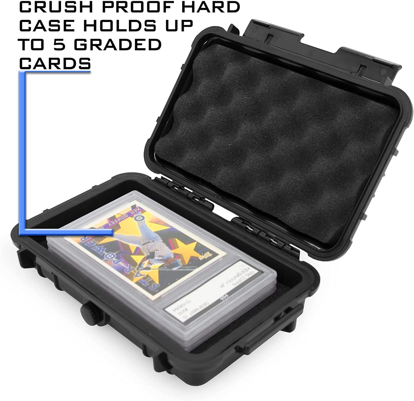 Graded Card Storage Box Sports Trading Card Case Compatible With up To 5 PSA Card Graded Sports Card Slabs - Airtight, Waterproof Protection