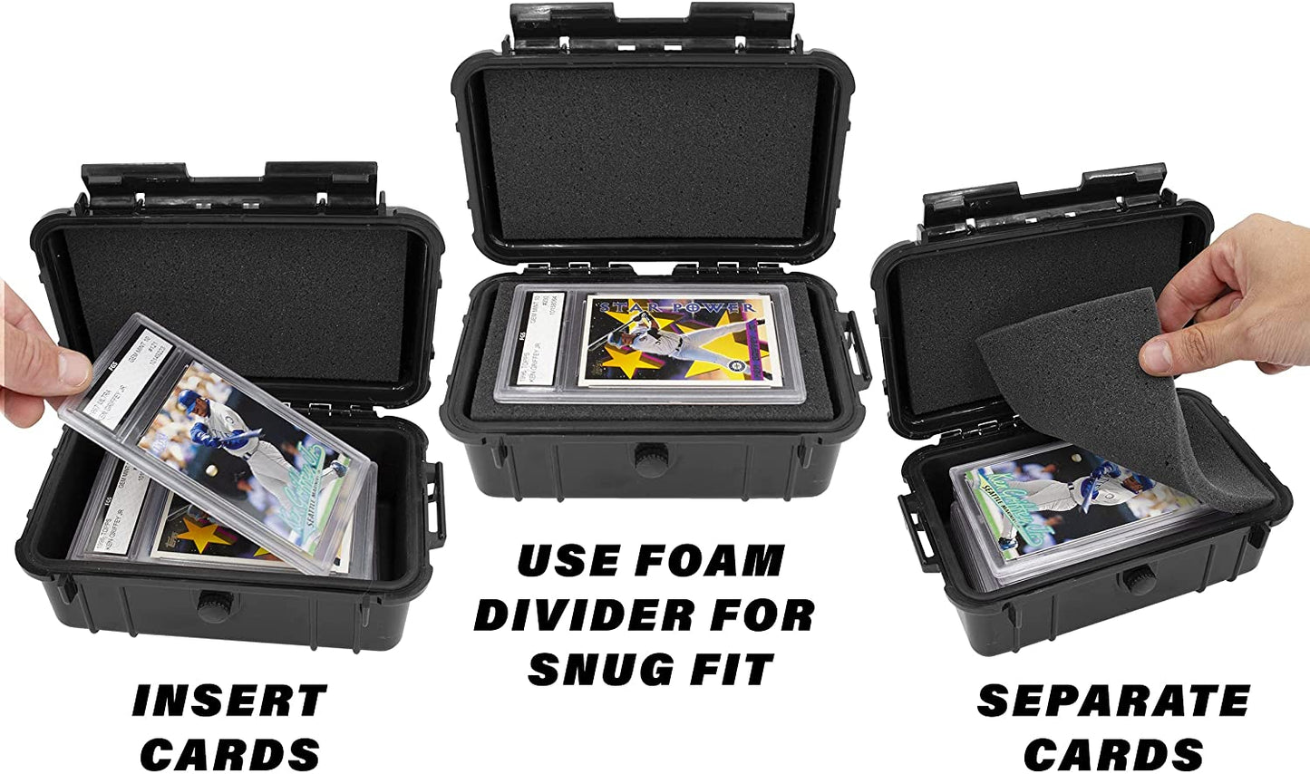 Graded Card Case Compatible with 6+ BGS 8+ PSA FGS Graded Sports Trading Cards, Waterproof Graded Slab Card Storage Box