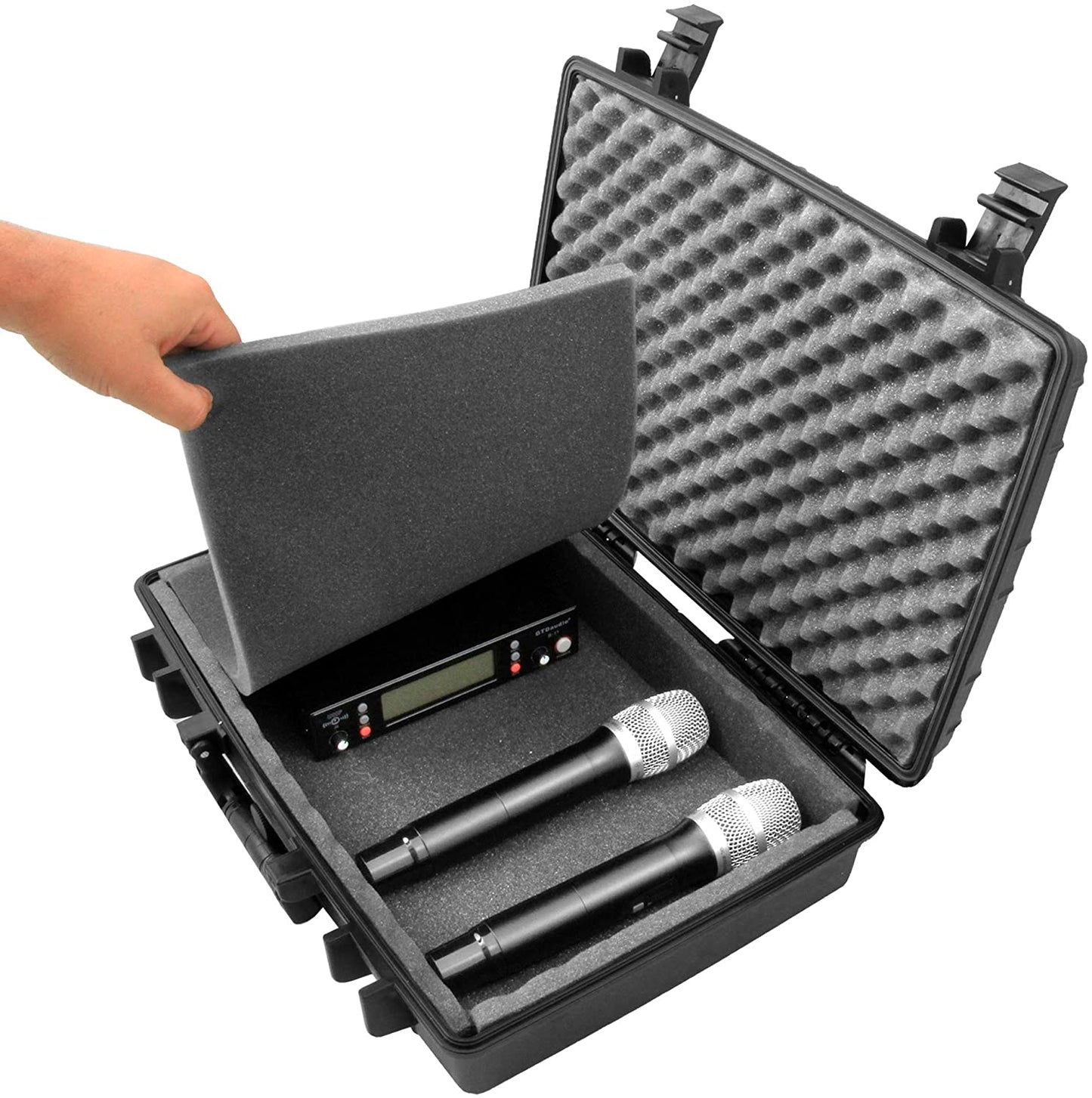 Waterproof Wireless Microphone System Case Compatible with Sennheiser Shure Audio-Technica AKG Receiver Body Transmitter and Microphones