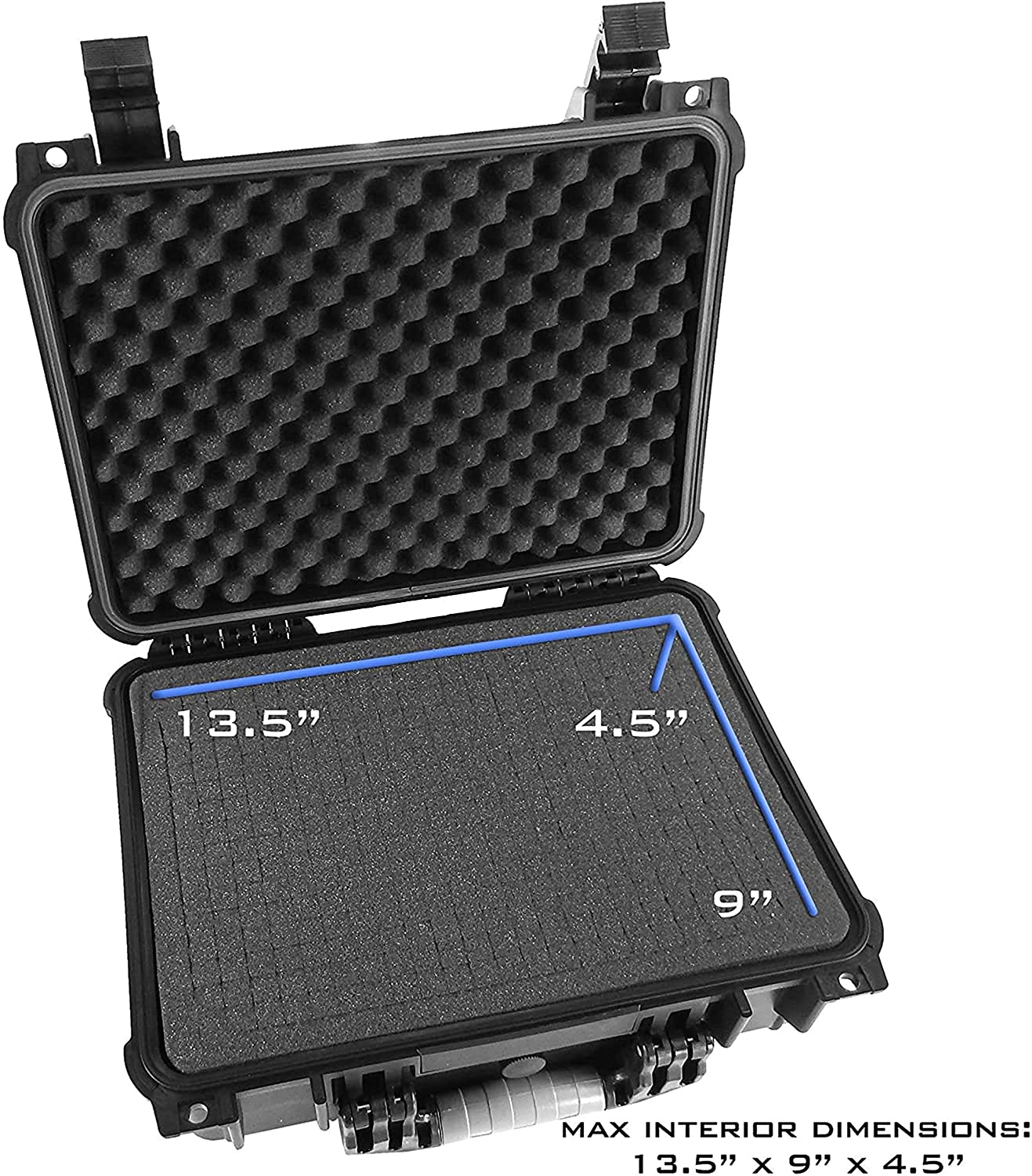 16" Customizable 4 Handgun Multiple Pistol Case - Waterproof & Shockproof Hard Gun Cases for Pistols and Magazines with Two Layers of 2" Foam