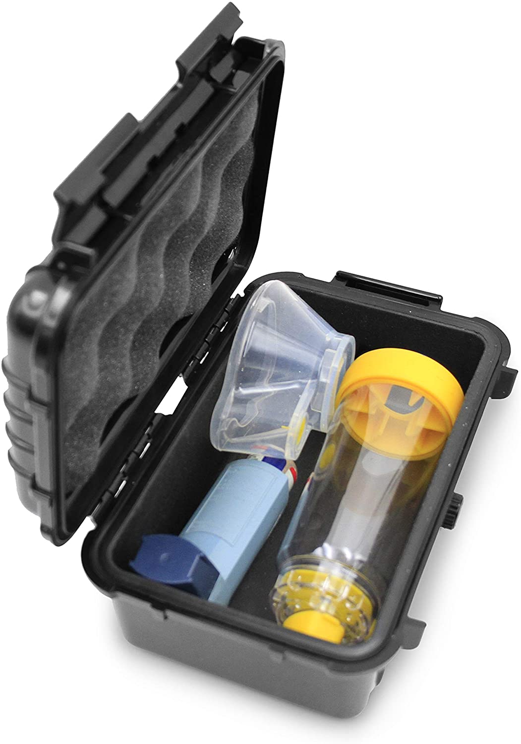 Asthma Inhaler Case for Spacer & Mask - Airtight Waterproof Medical Travel Case - Fits Ventolin Inhalers - 8x5x3 - Case Only