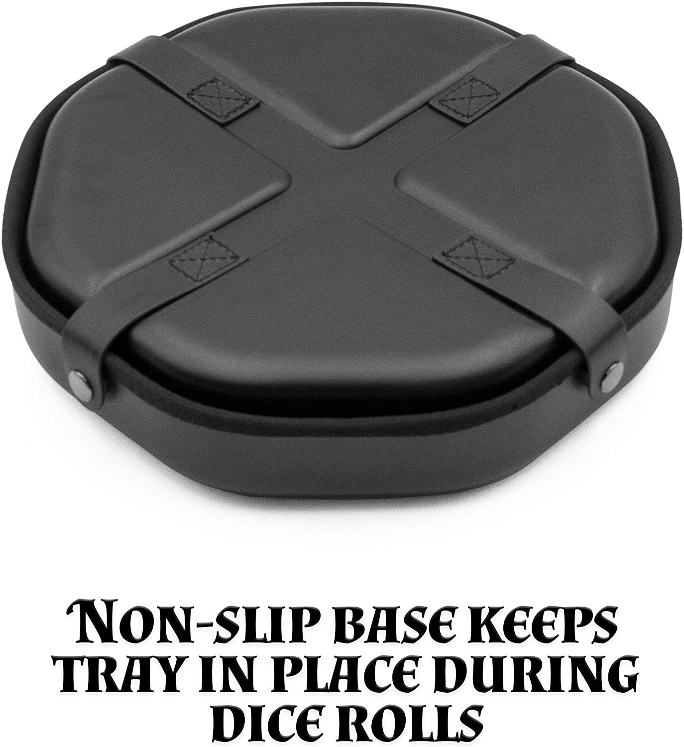 Dice Tray and Storage Case for Up to 115 RPG Dice - Dice Tray for Rolling with Magnetic Snaps, Embossed Design & Non-Scratch Interior