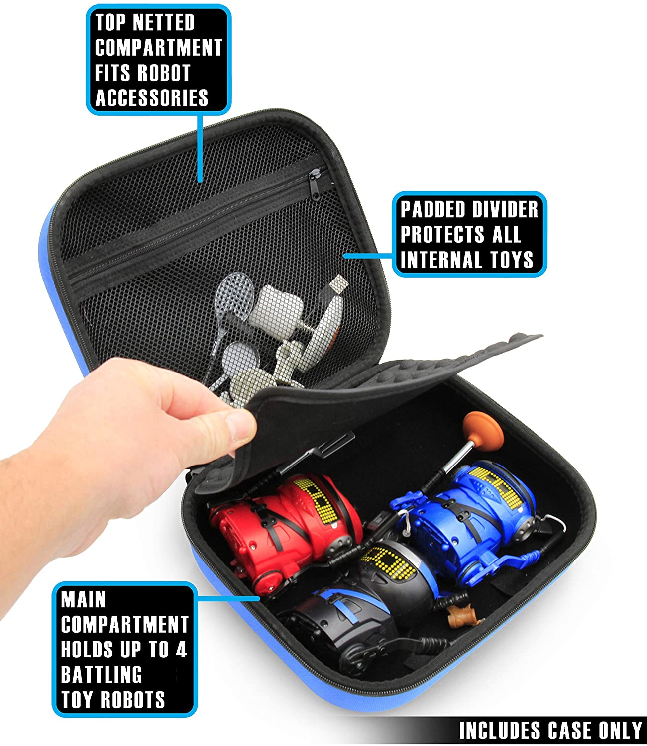 Robot Case Compatible with 4 Ninja Bots Battle Bots and Ninja Toys Accessories, Includes Case Only